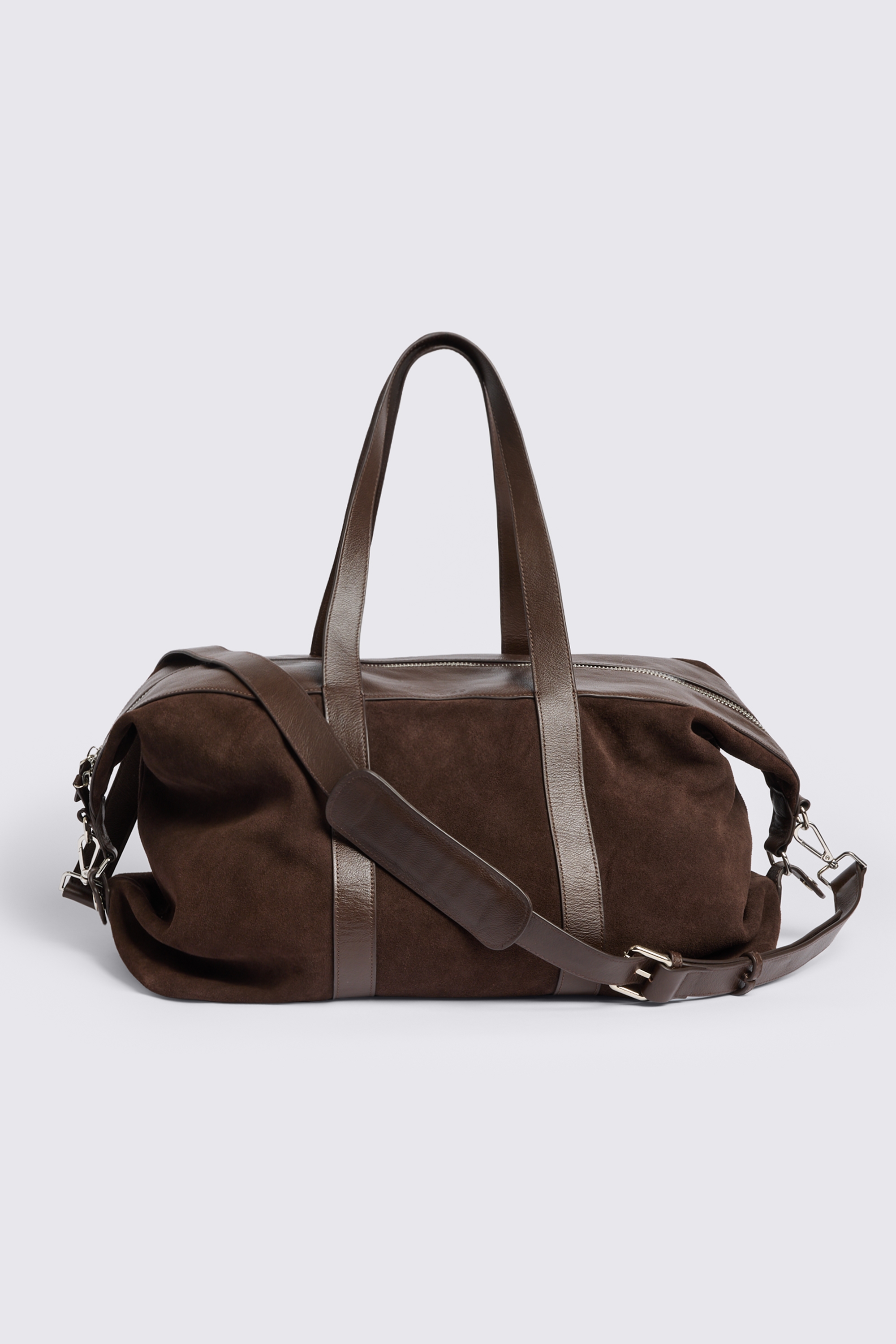 Moss Brown Suede Weekender Bag