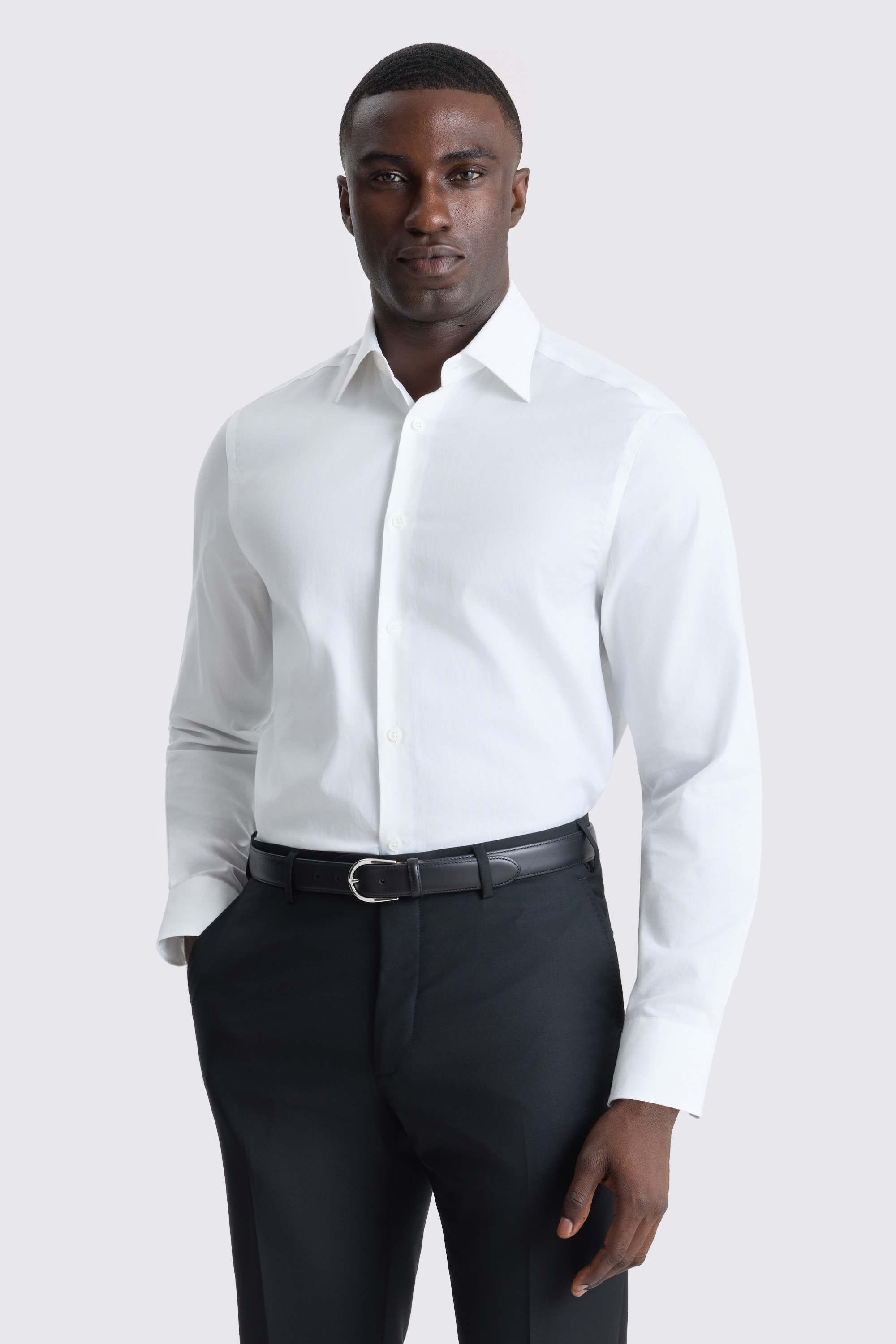 Italian Tailored Fit White Dobby Shirt