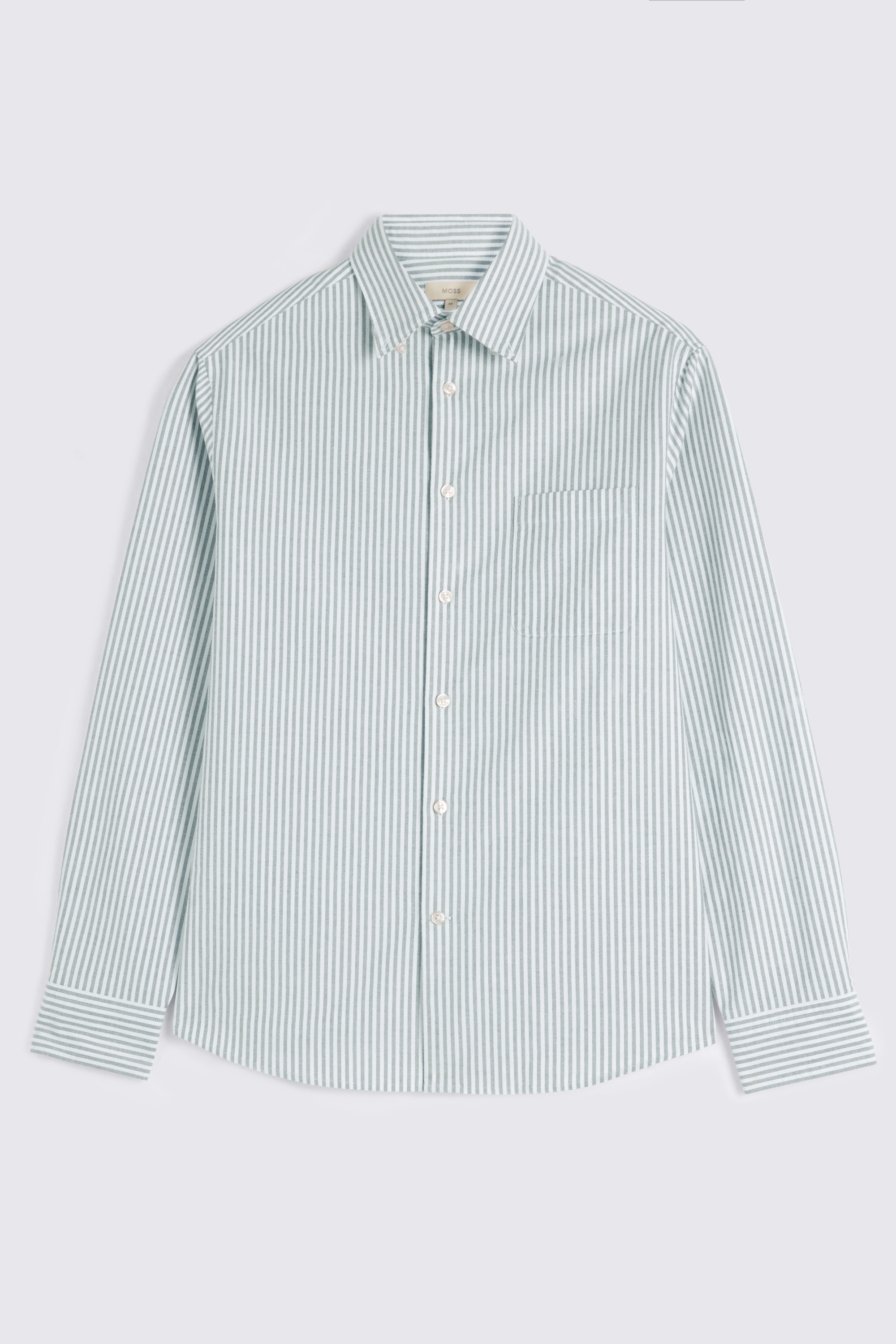 Green Stripe Washed Cotton Oxford Shirt