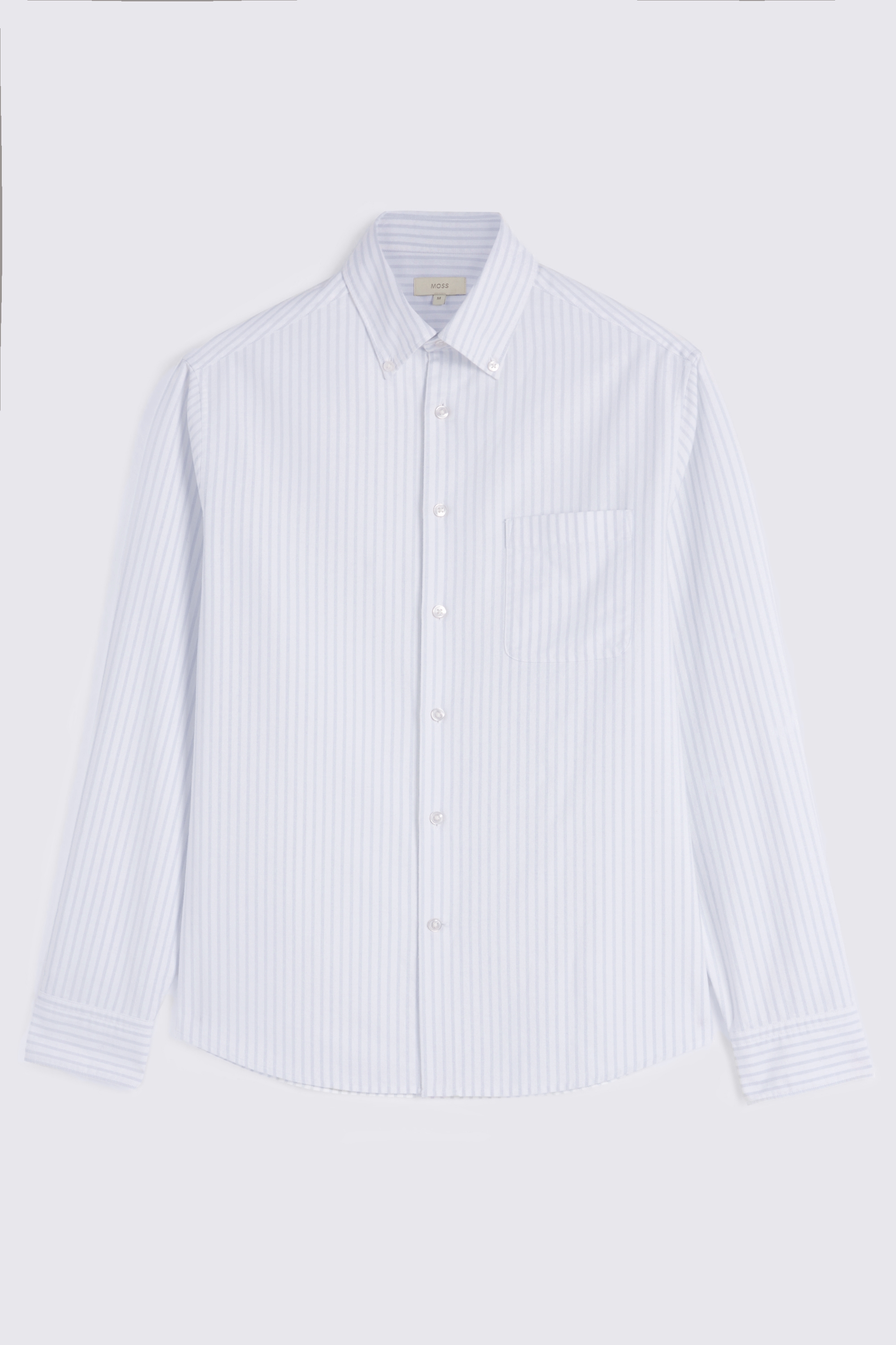 Blue Stripe Washed Cotton Oxford Shirt