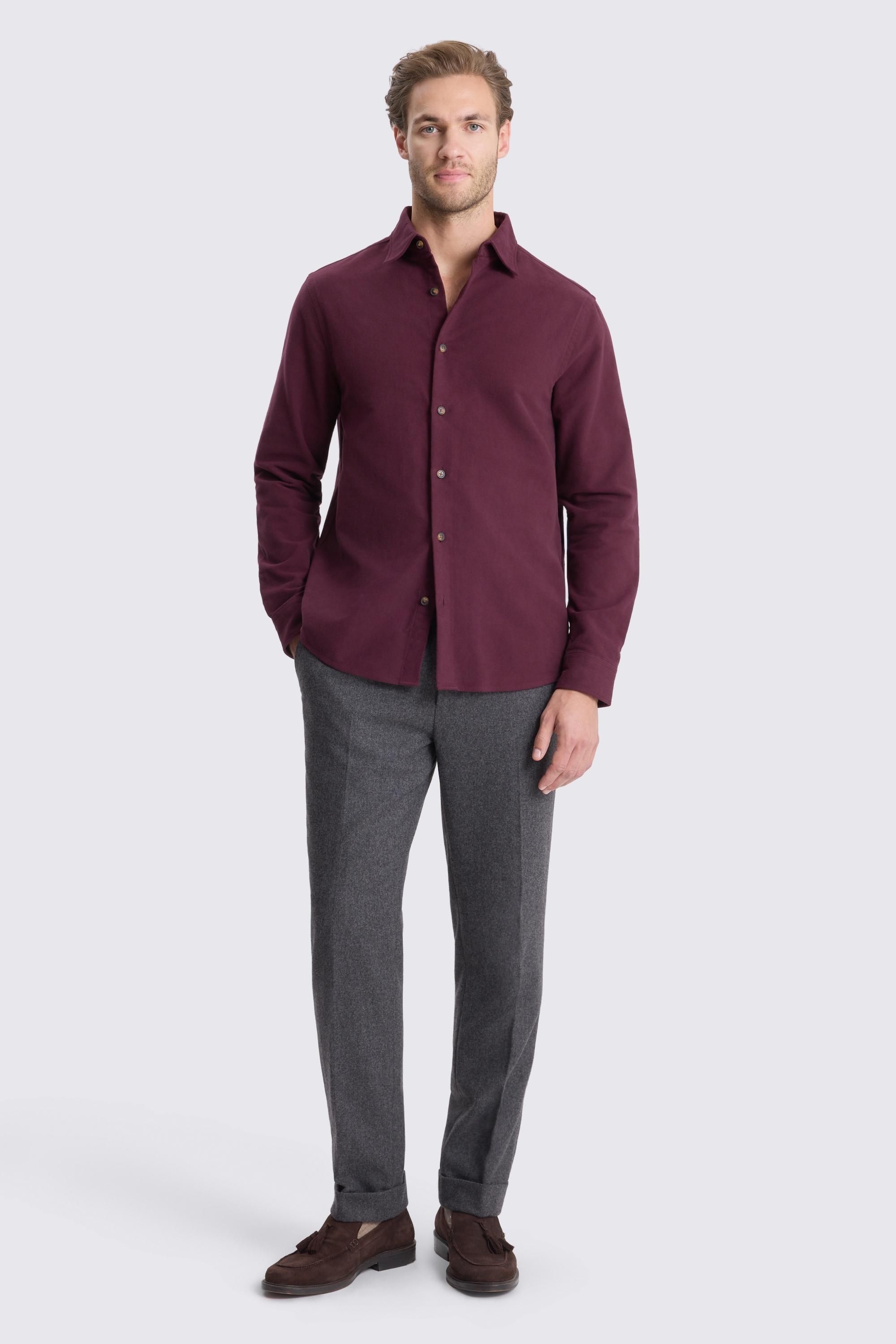 Wine Moleskin Overshirt
