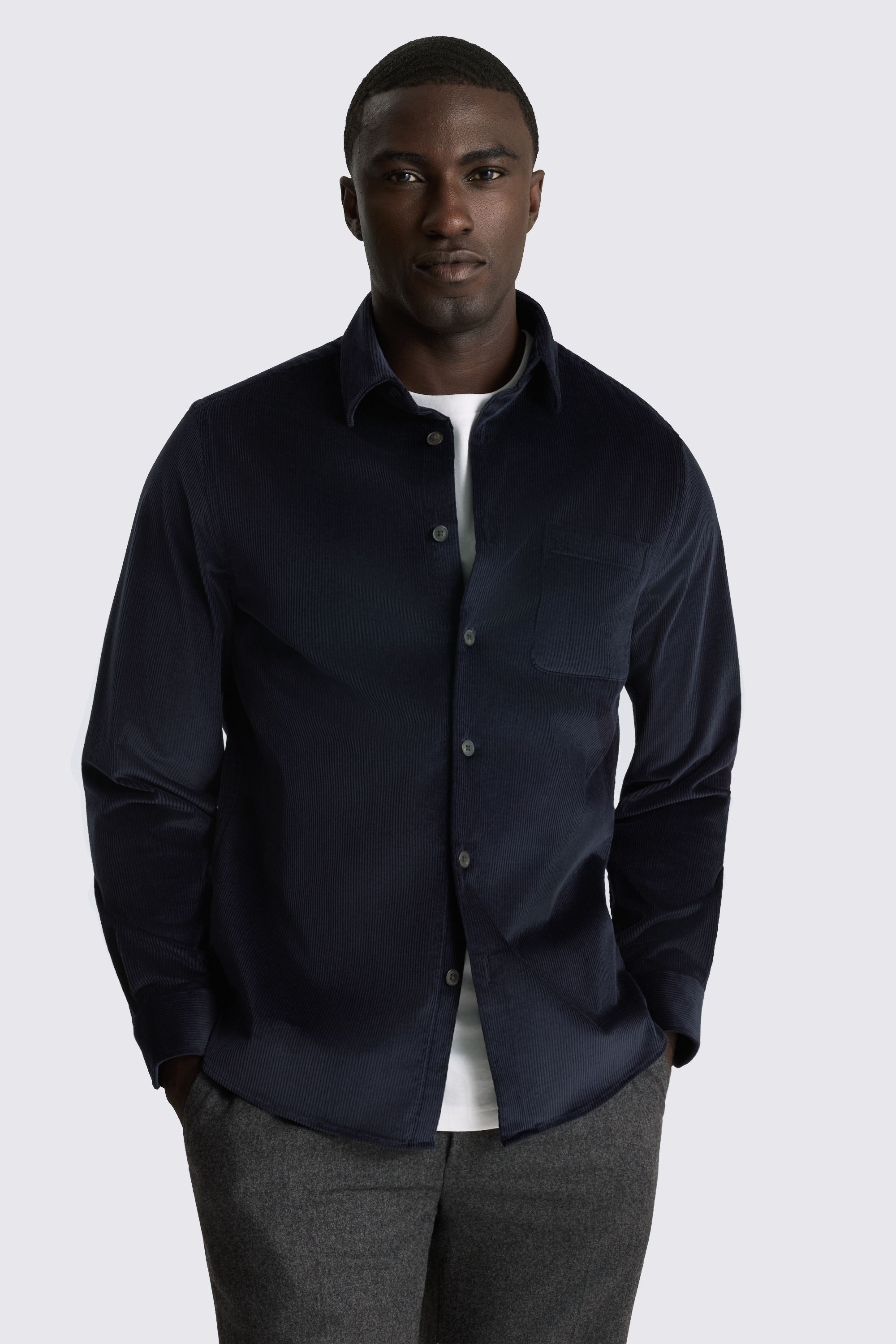 Dark Navy Corduroy Overshirt