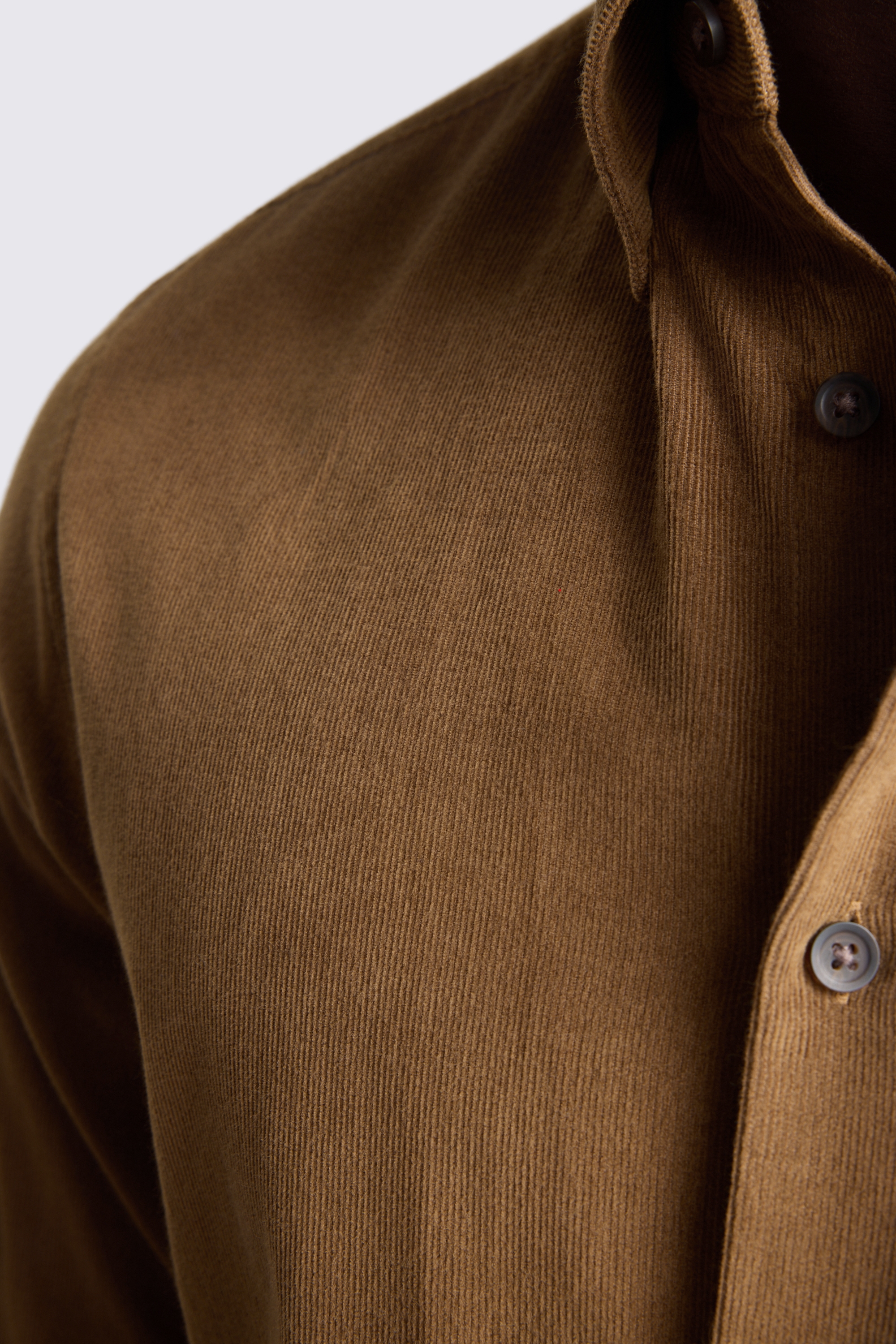 Button Down Mid Brown Cord Shirt