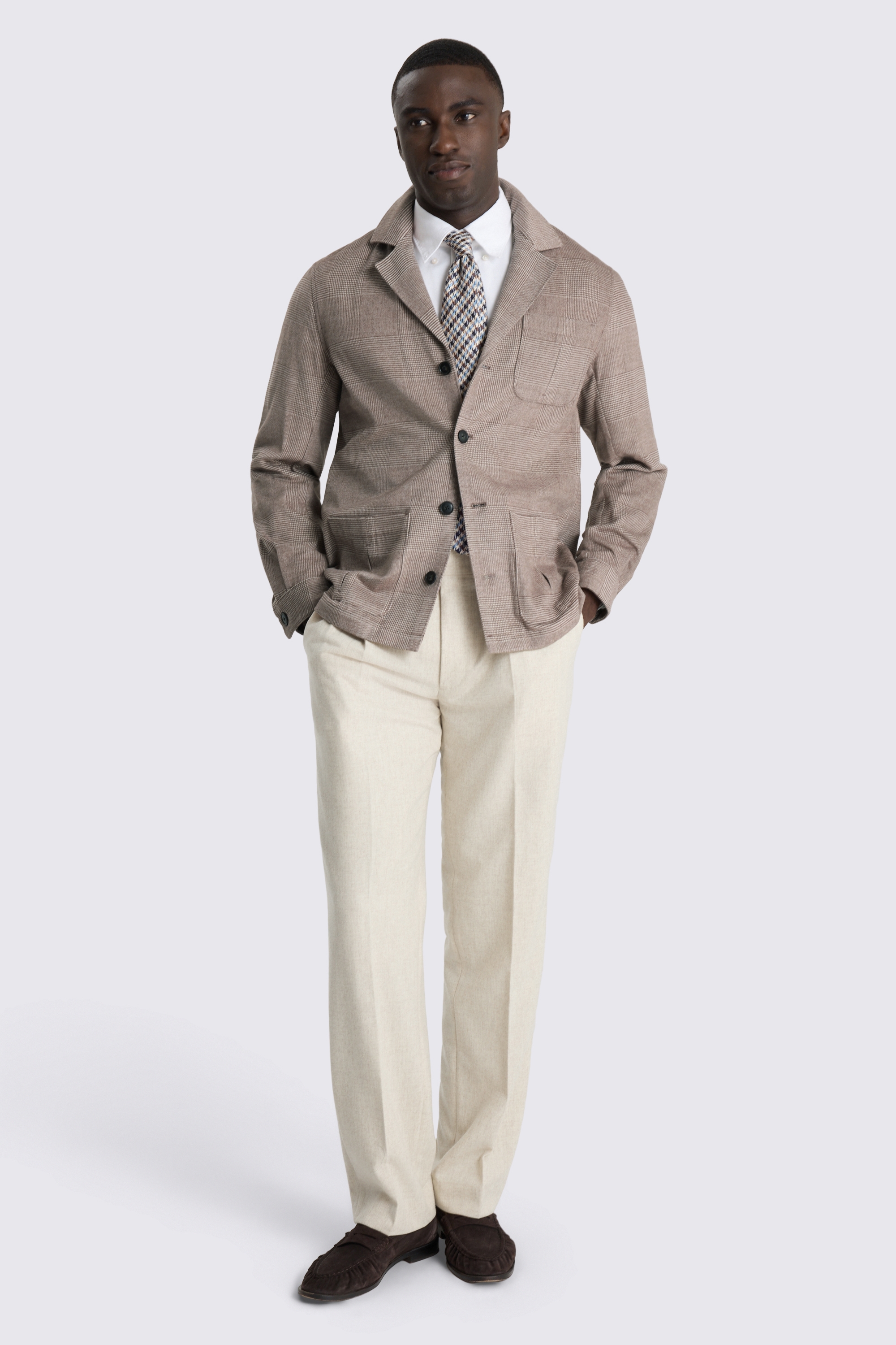 Brown Check Safari Shacket