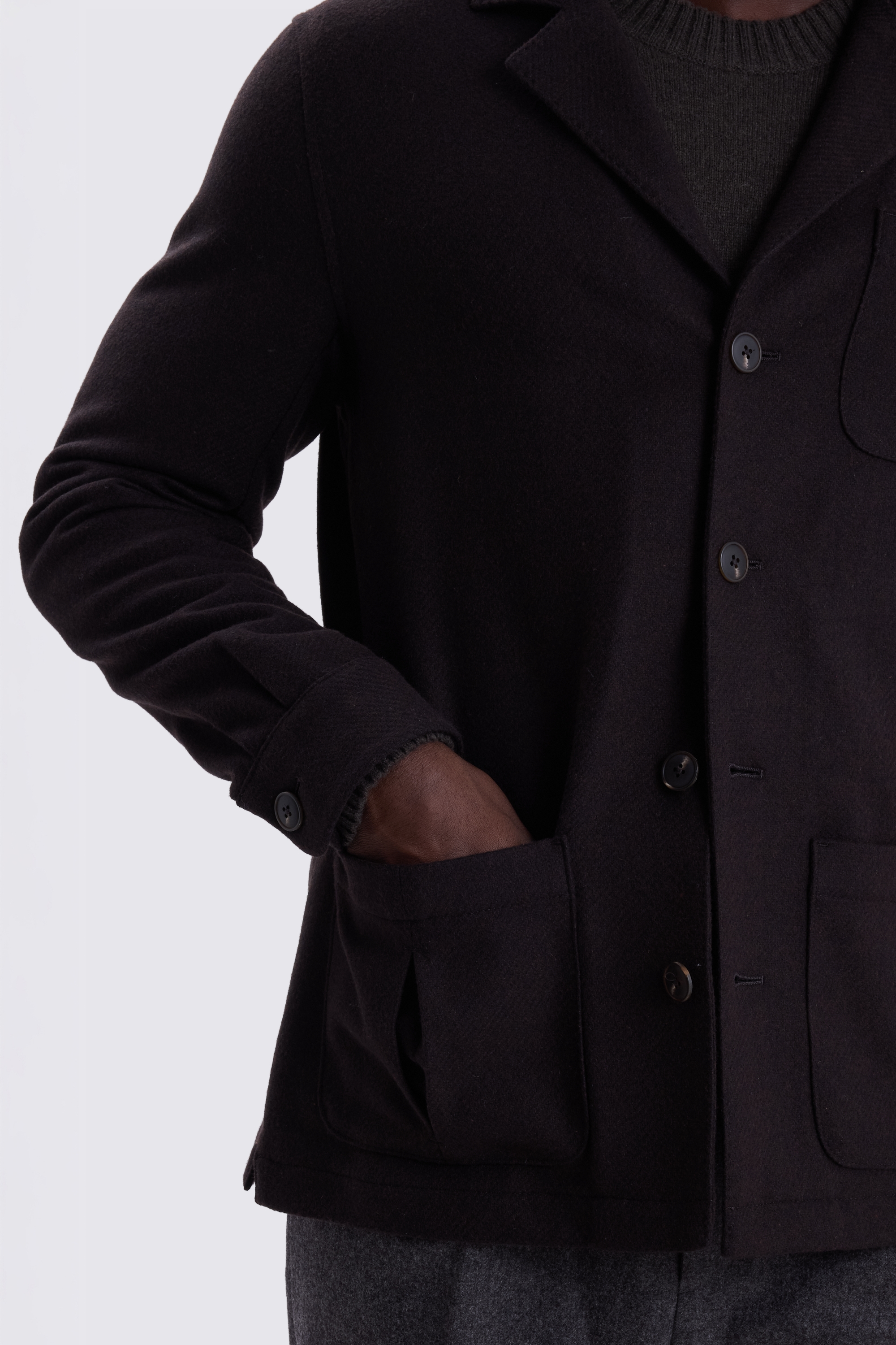 Brown Twill Safari Shacket