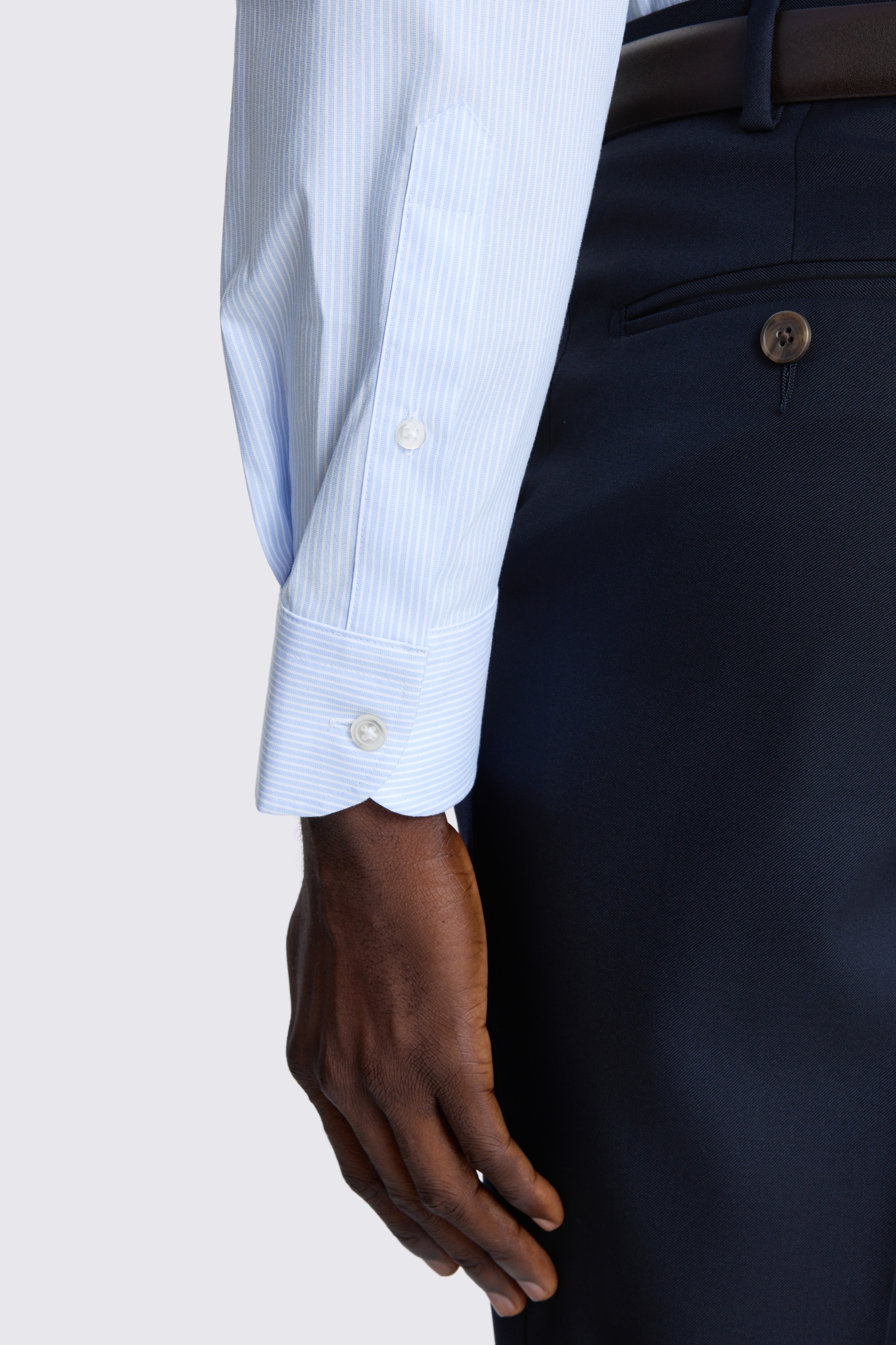 Tailored Fit Sky Stripe Stretch Shirt