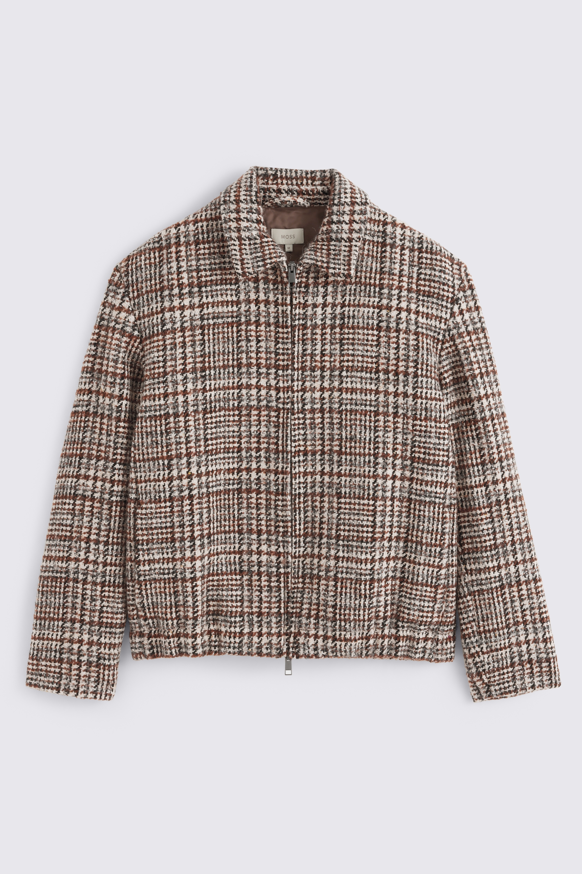 Italian Neutral Check Cotton Shacket