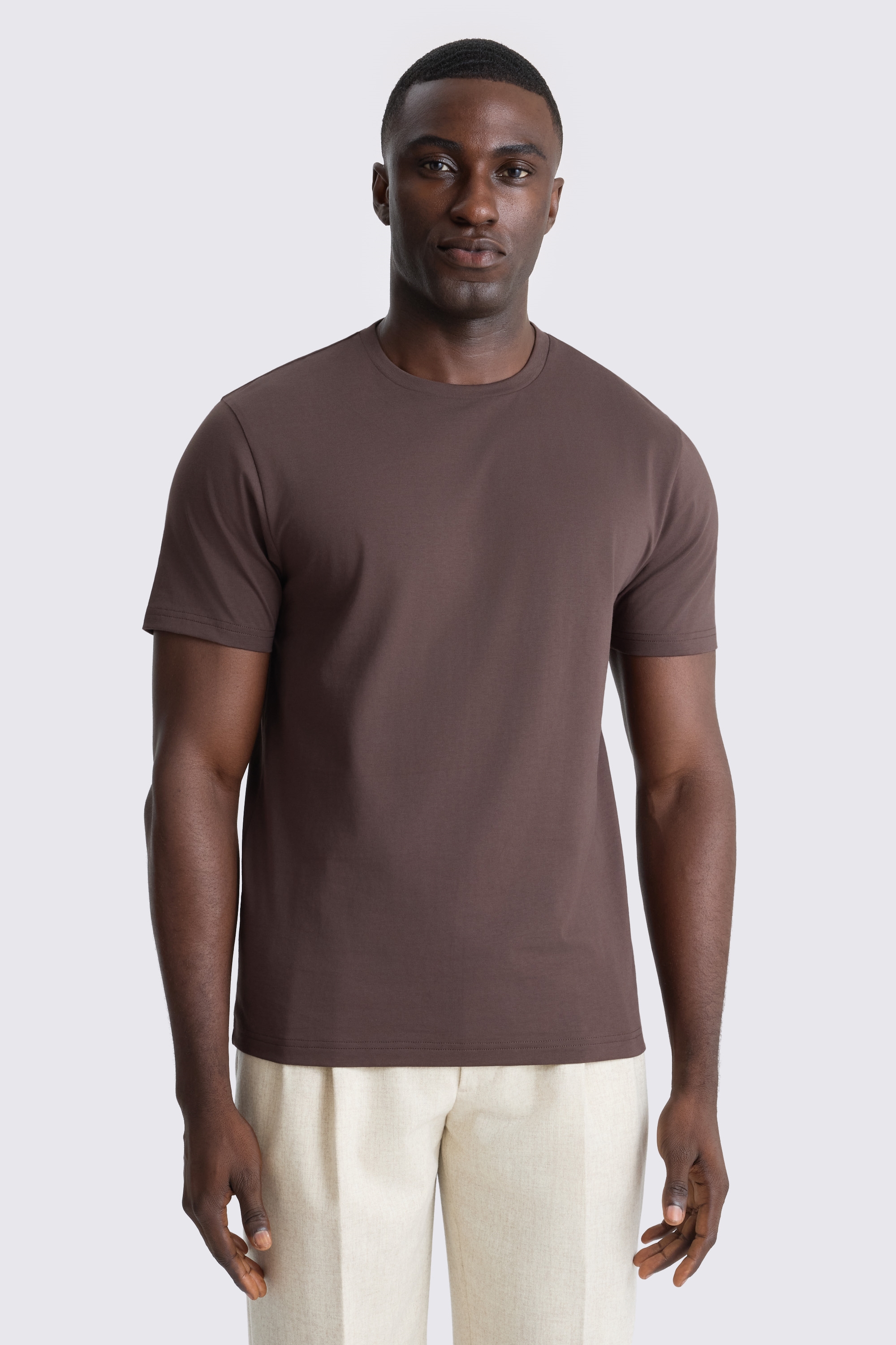 Brown Crew-Neck T-Shirt