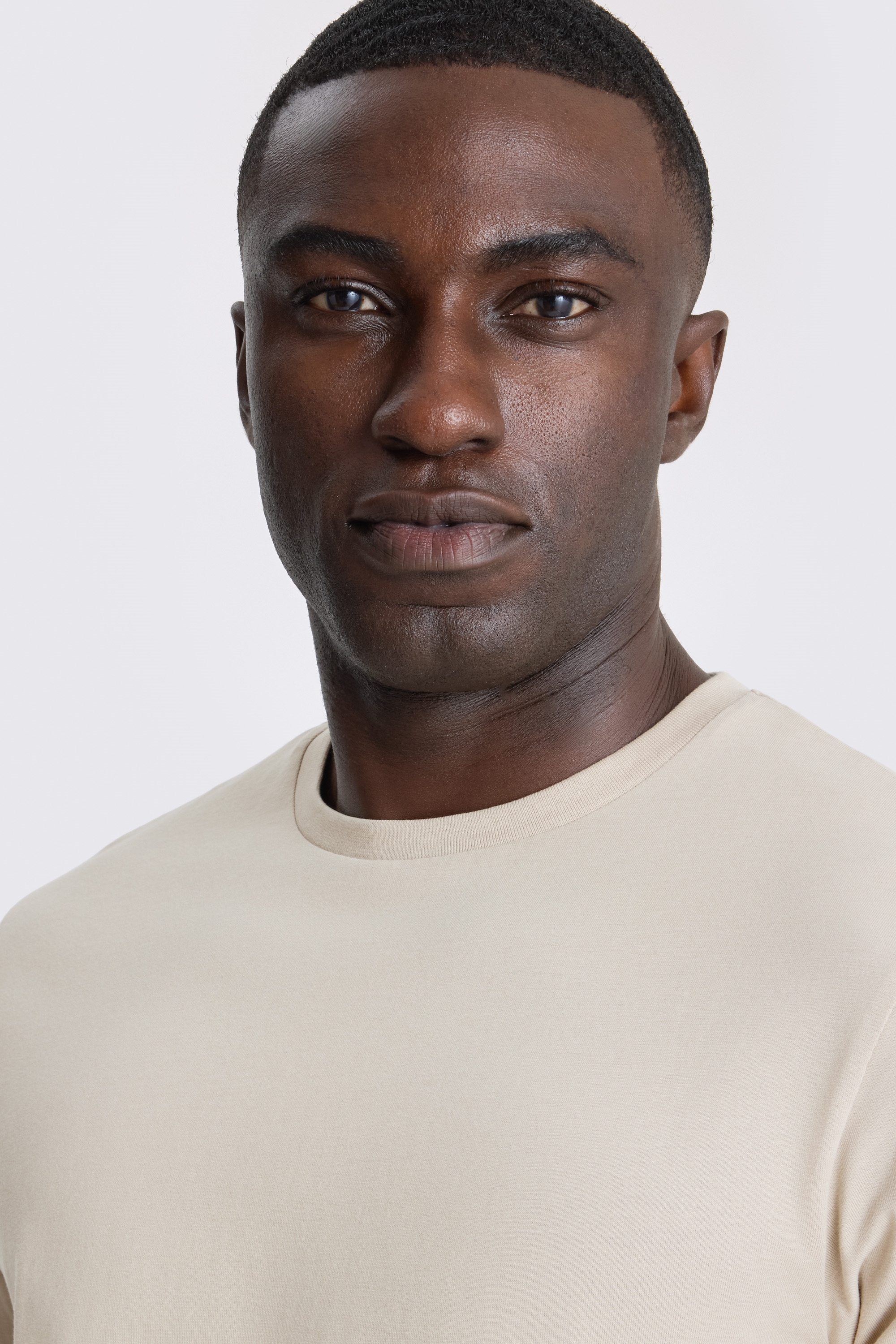 Light Taupe Crew-Neck T-Shirt