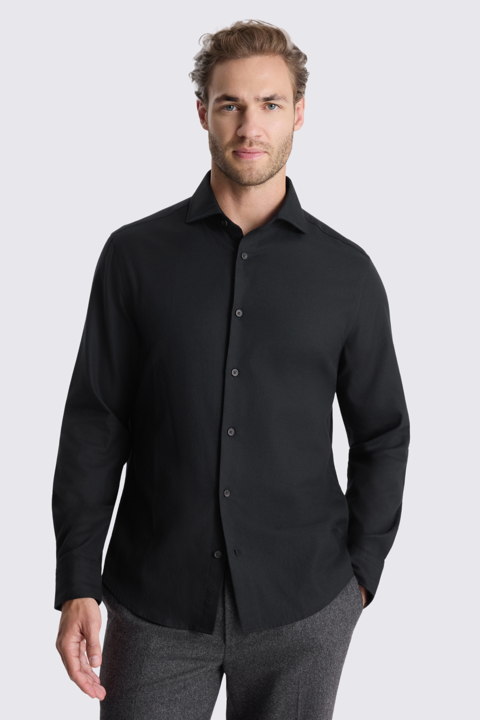 Black Brushed Melange Shirt