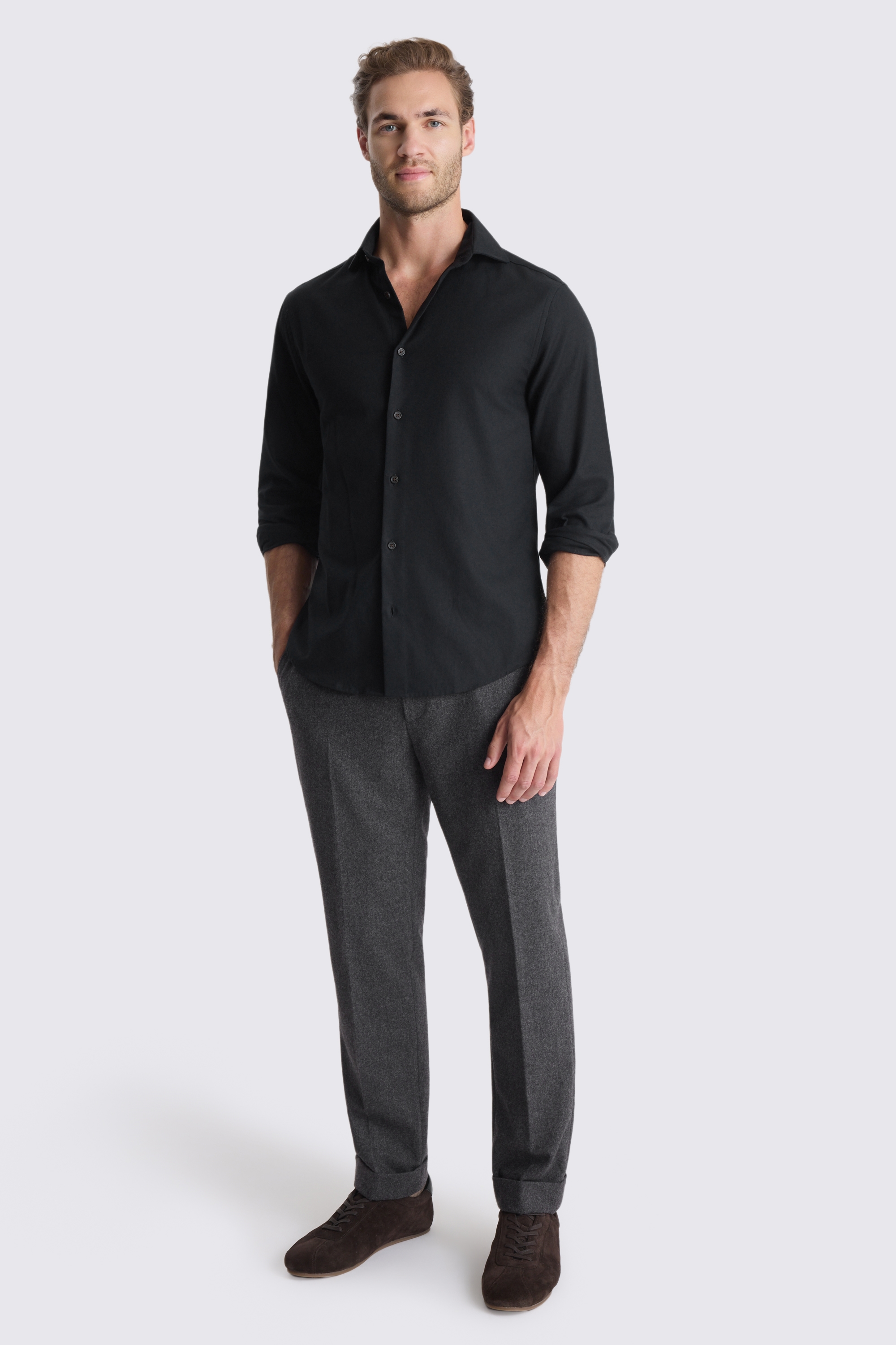 Black Brushed Melange Shirt