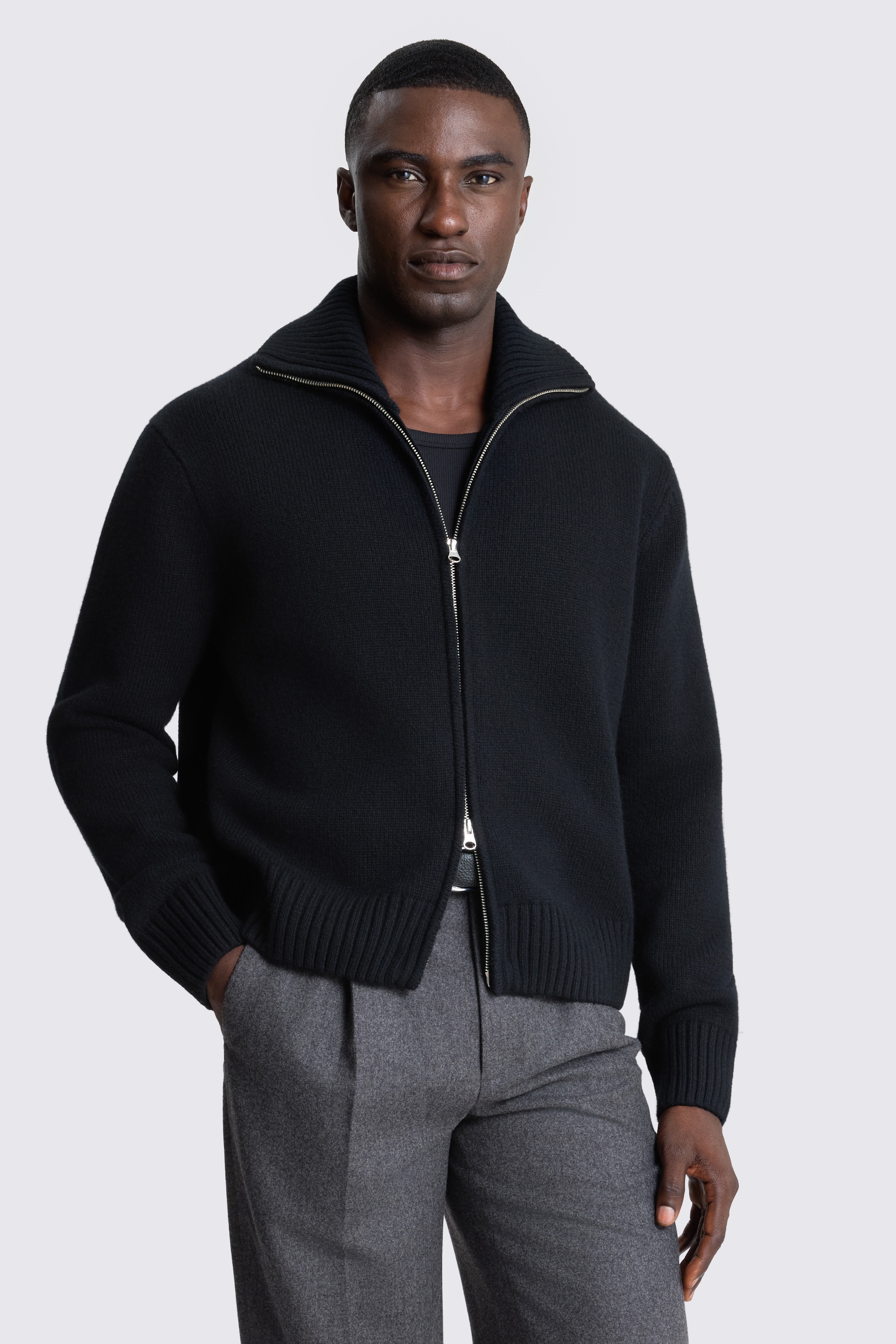 Black Boxy Zip Through