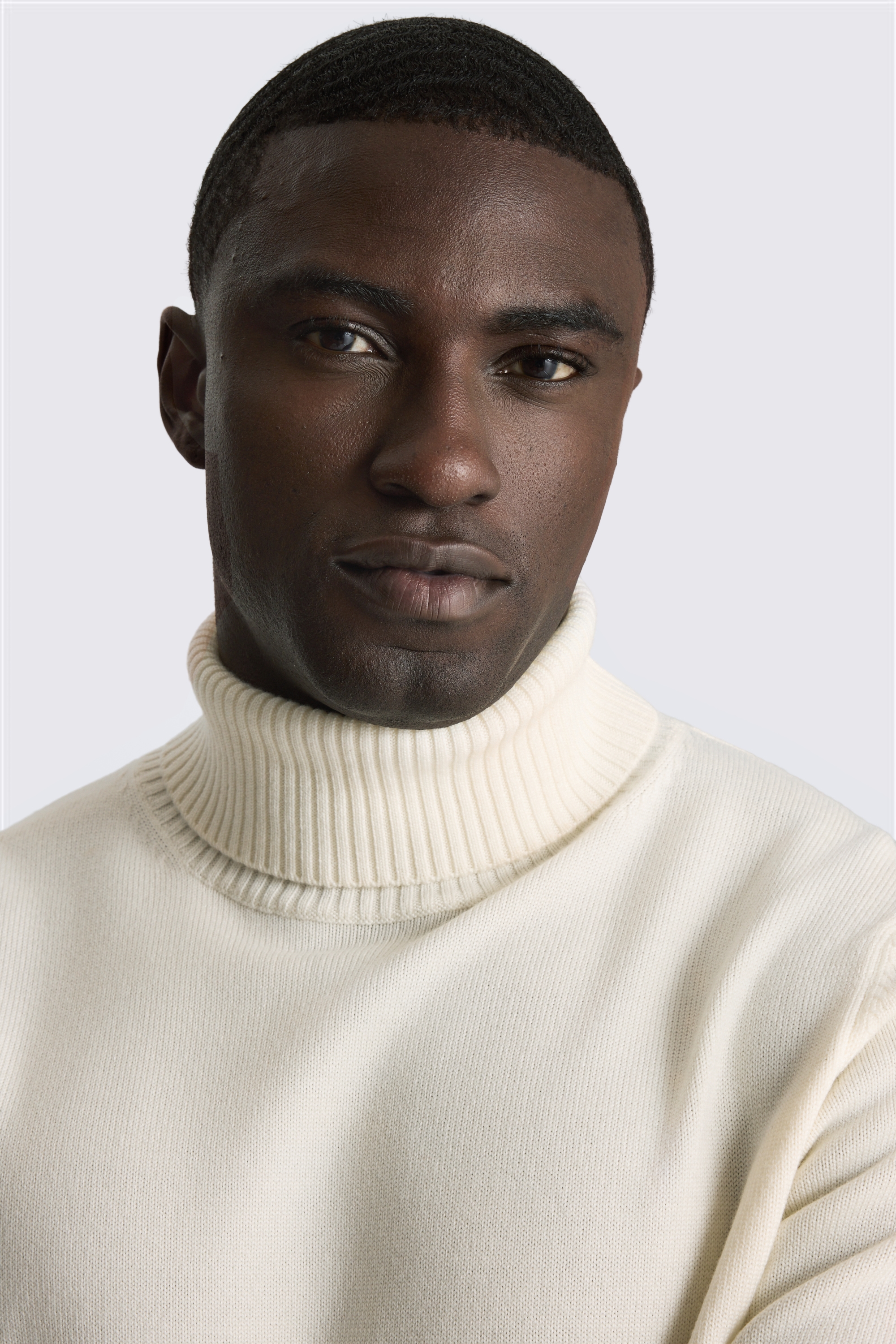 Ecru Merino Roll Neck