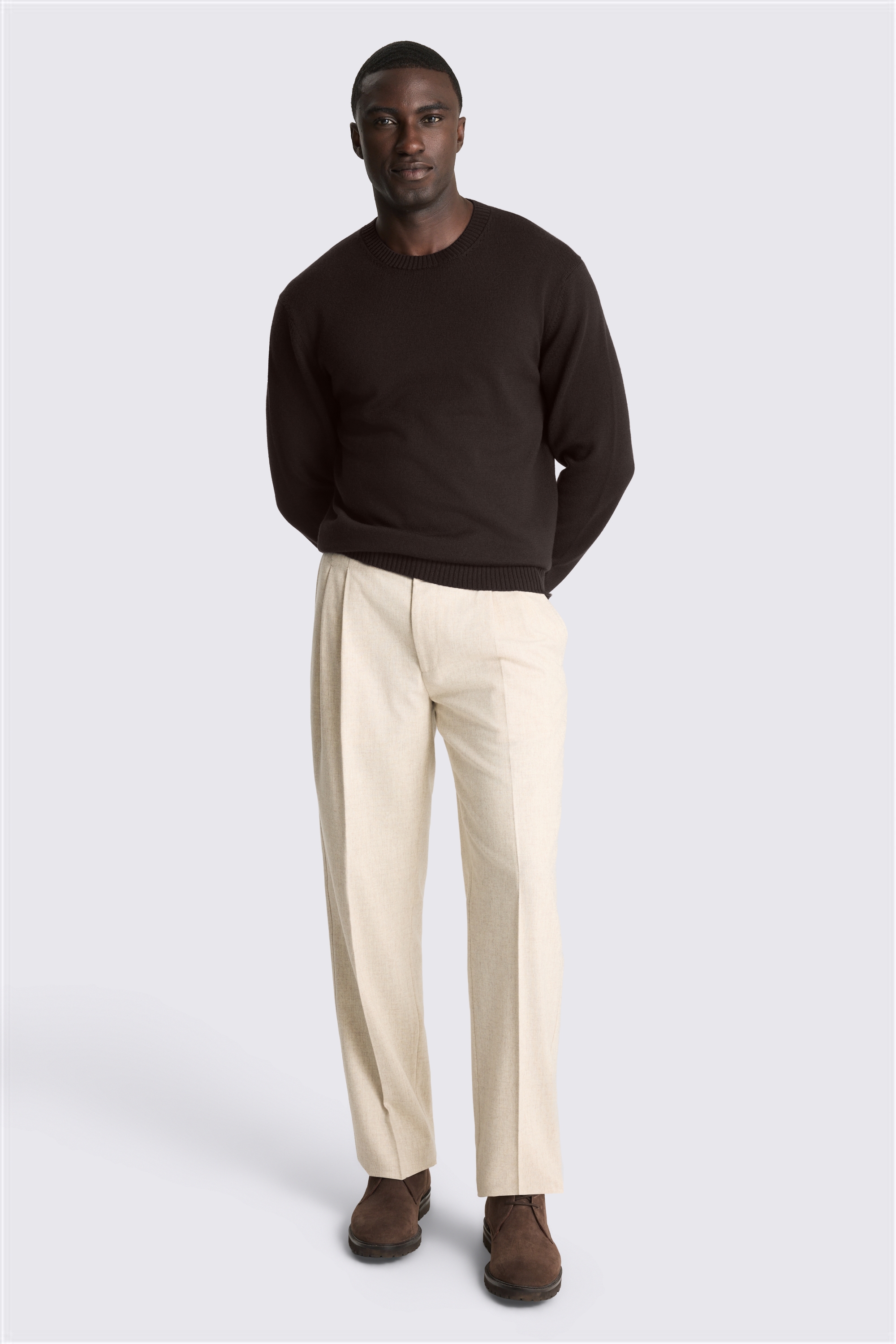 Brown Merino Crew Neck