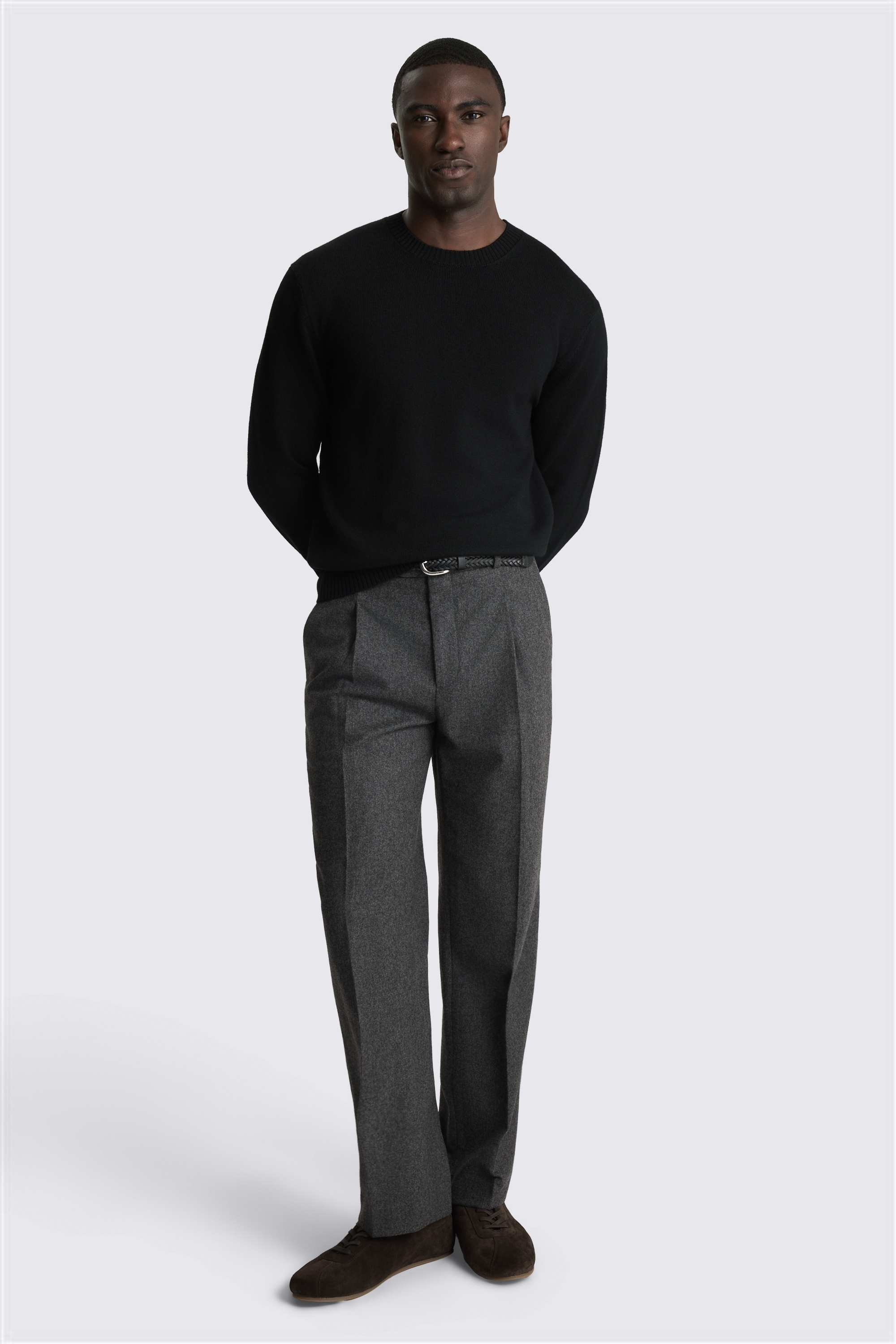 Black Merino Crew Neck