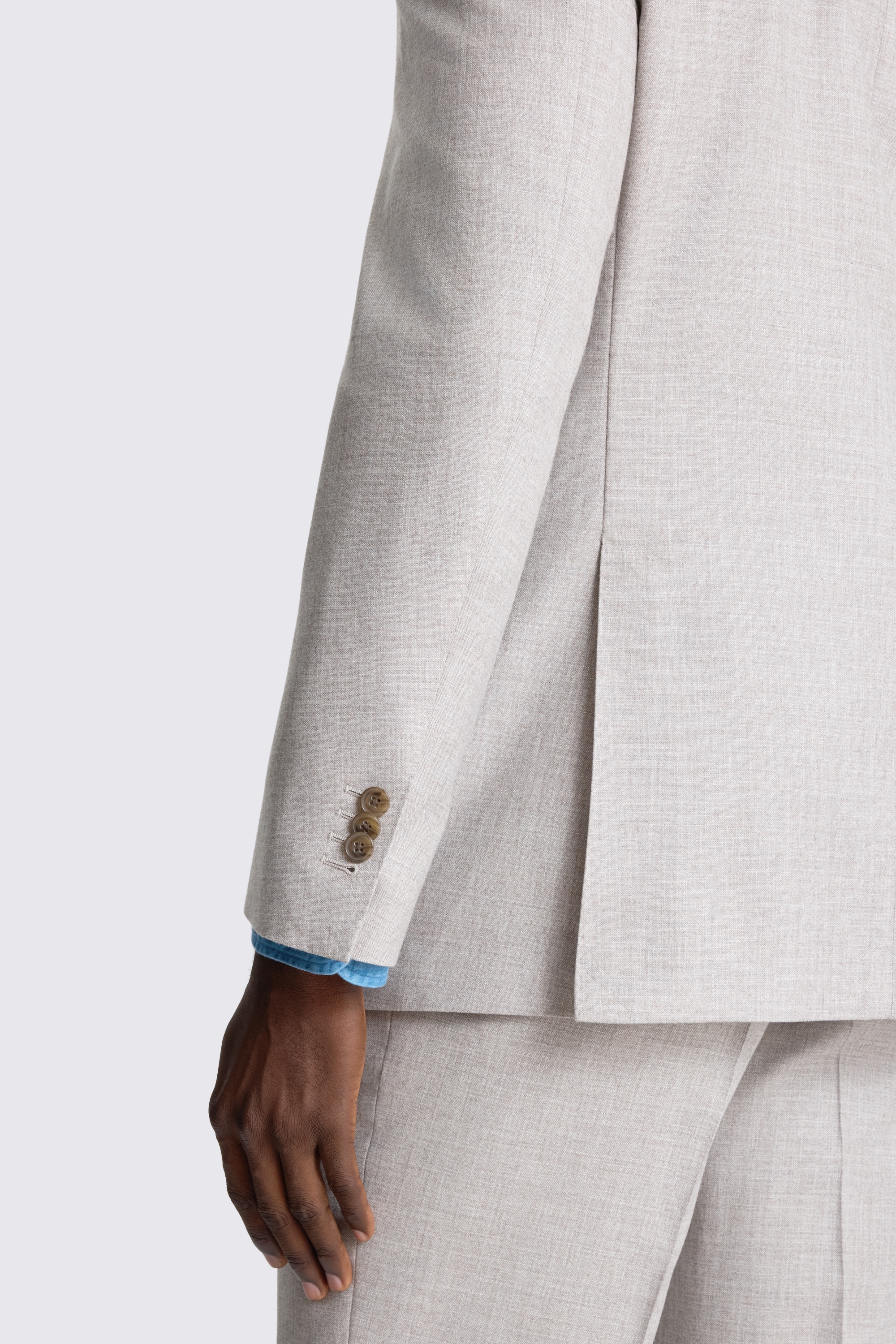 Tailored Fit Neutral Wool Cotton Suit