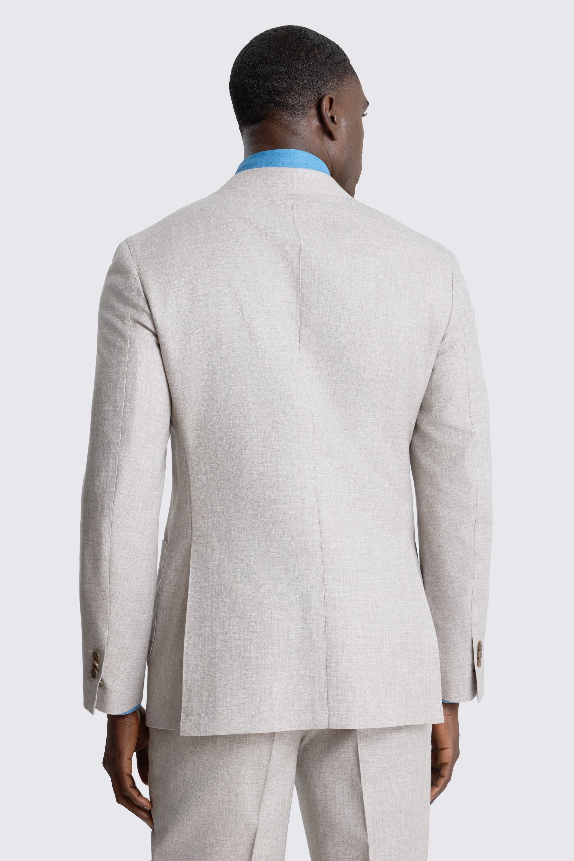 Tailored Fit Neutral Wool Cotton Suit