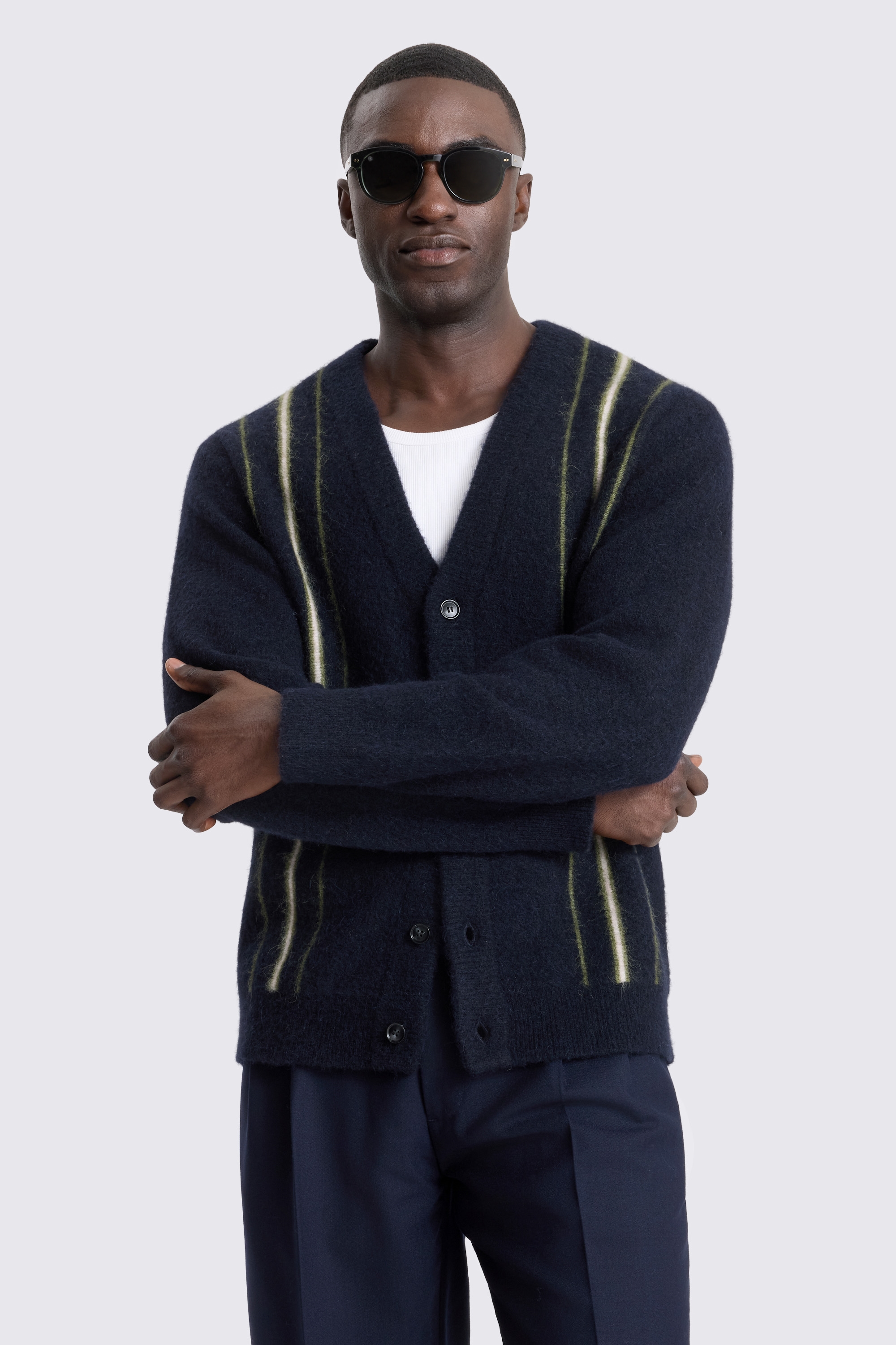 Navy Stripe Cardigan