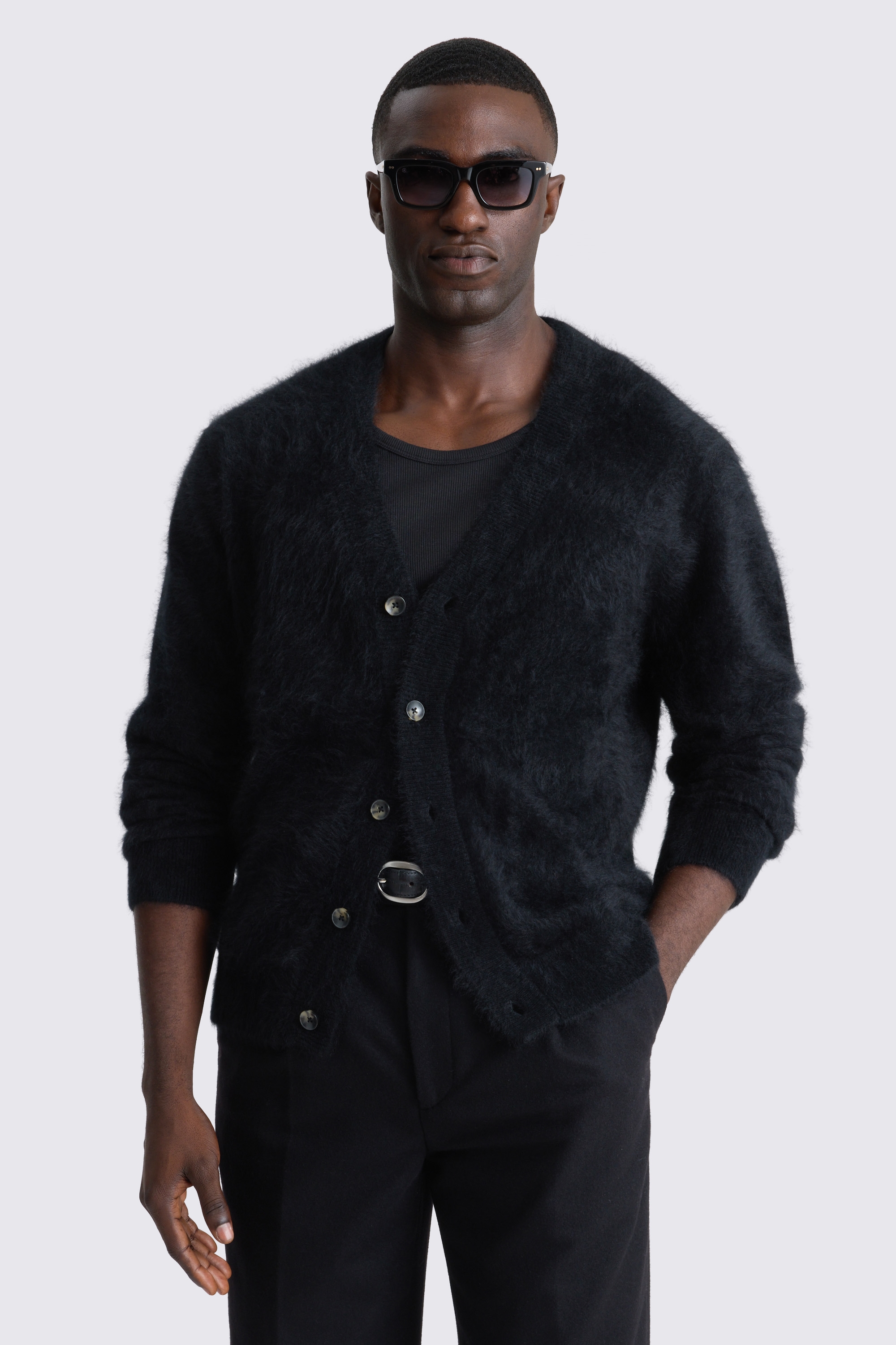 Black Plush Cardigan