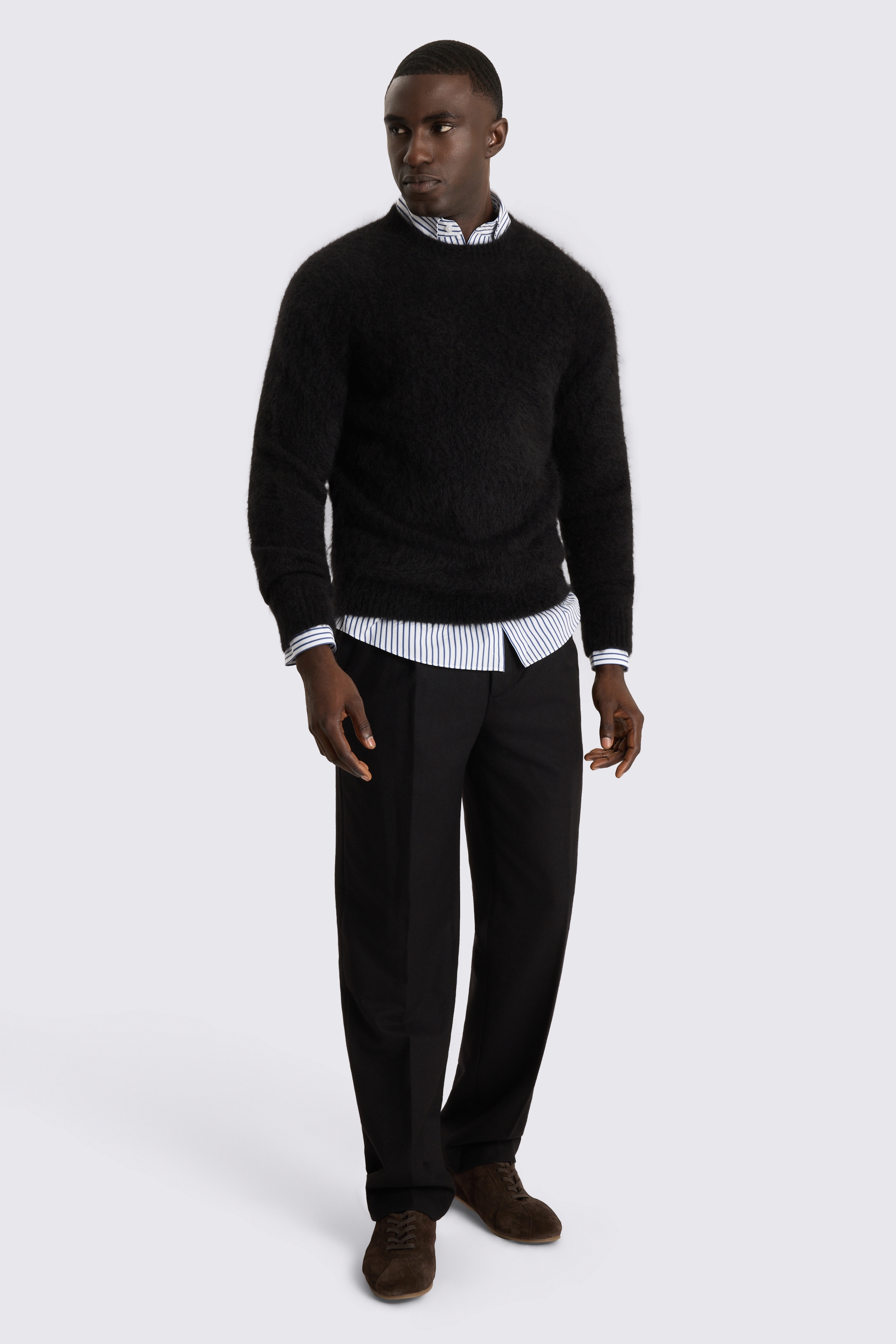 Black Alpaca Crew Neck Jumper