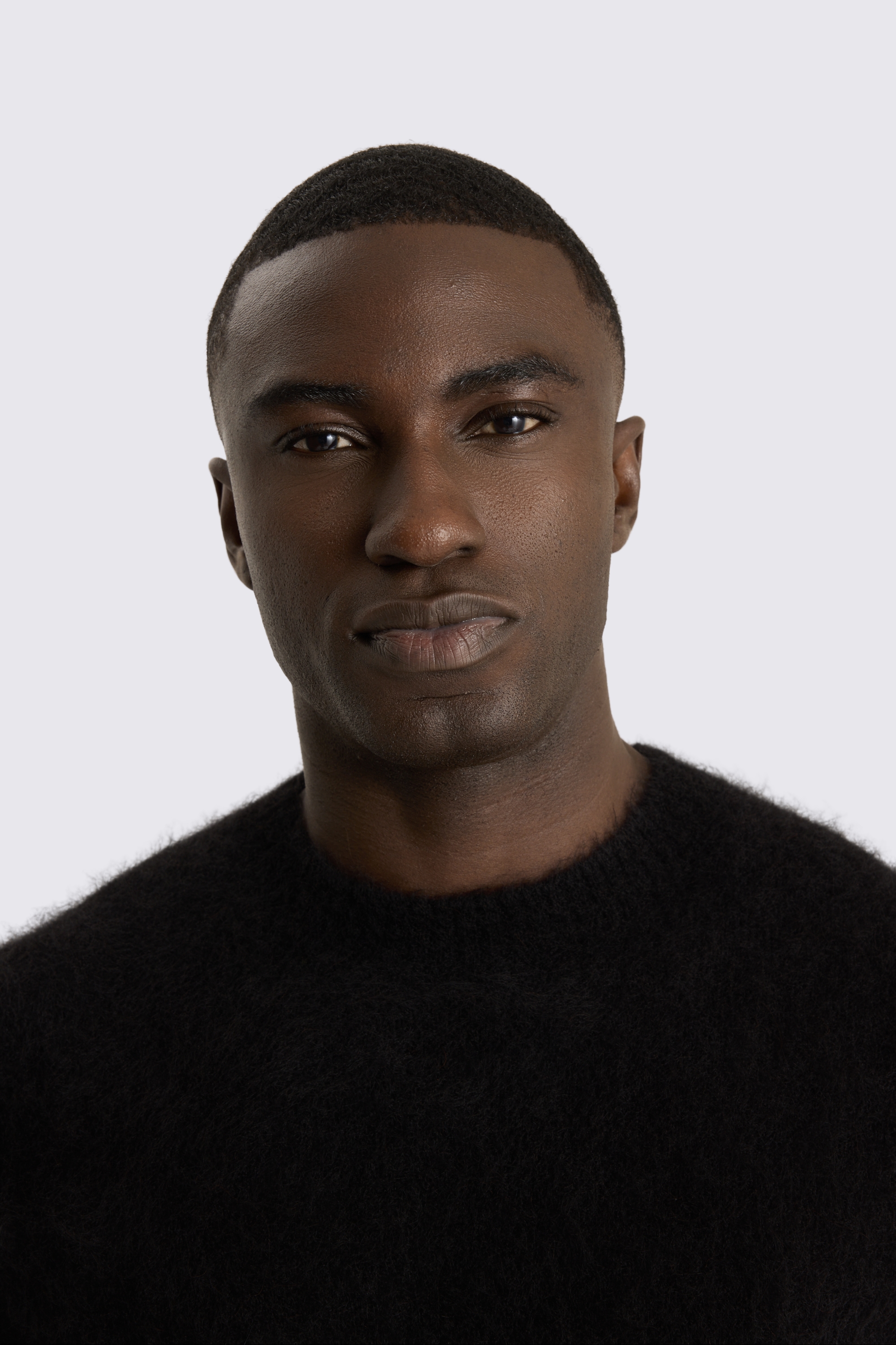 Black Alpaca Crew Neck Jumper