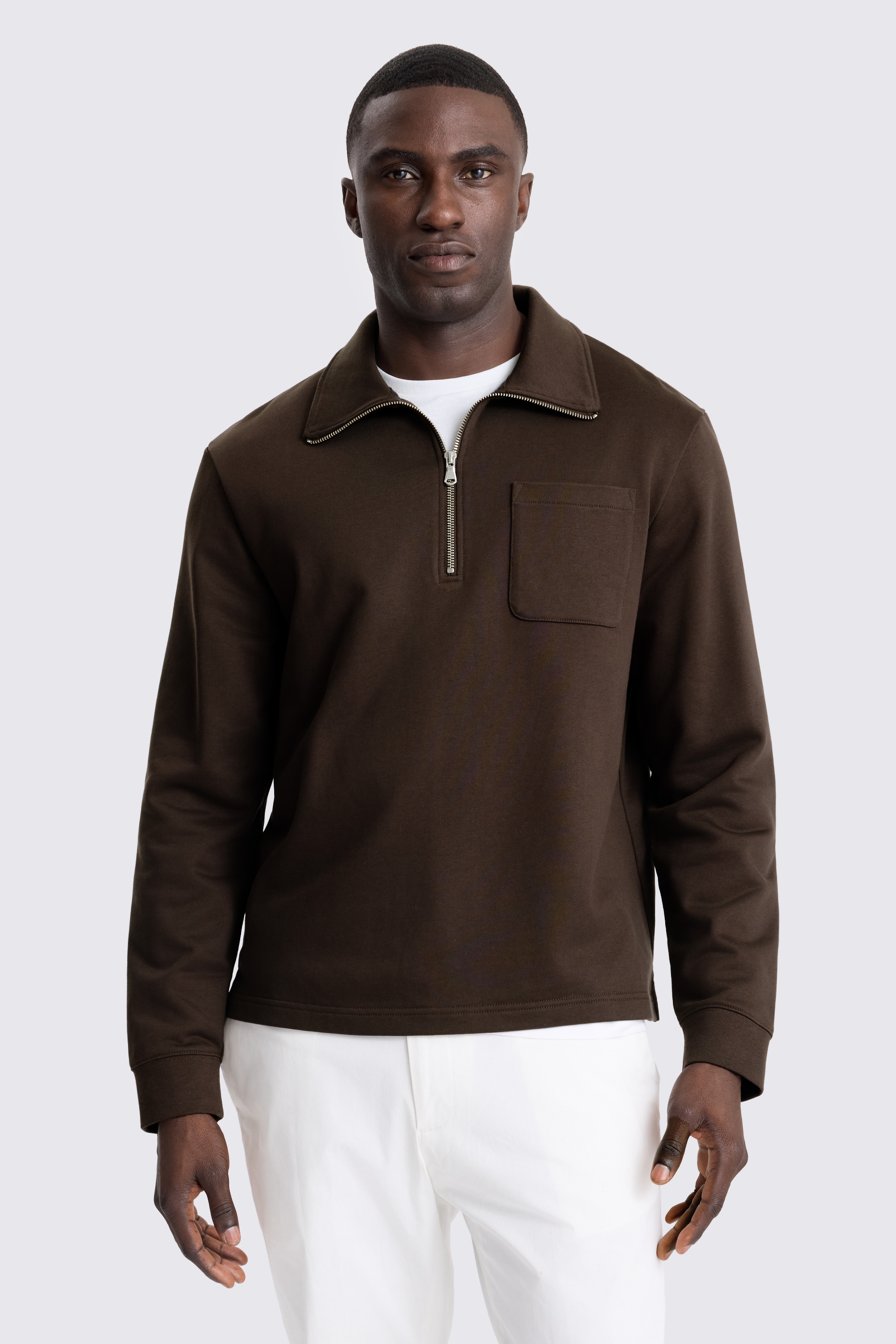 Brown Quarter Zip Sweatshirt