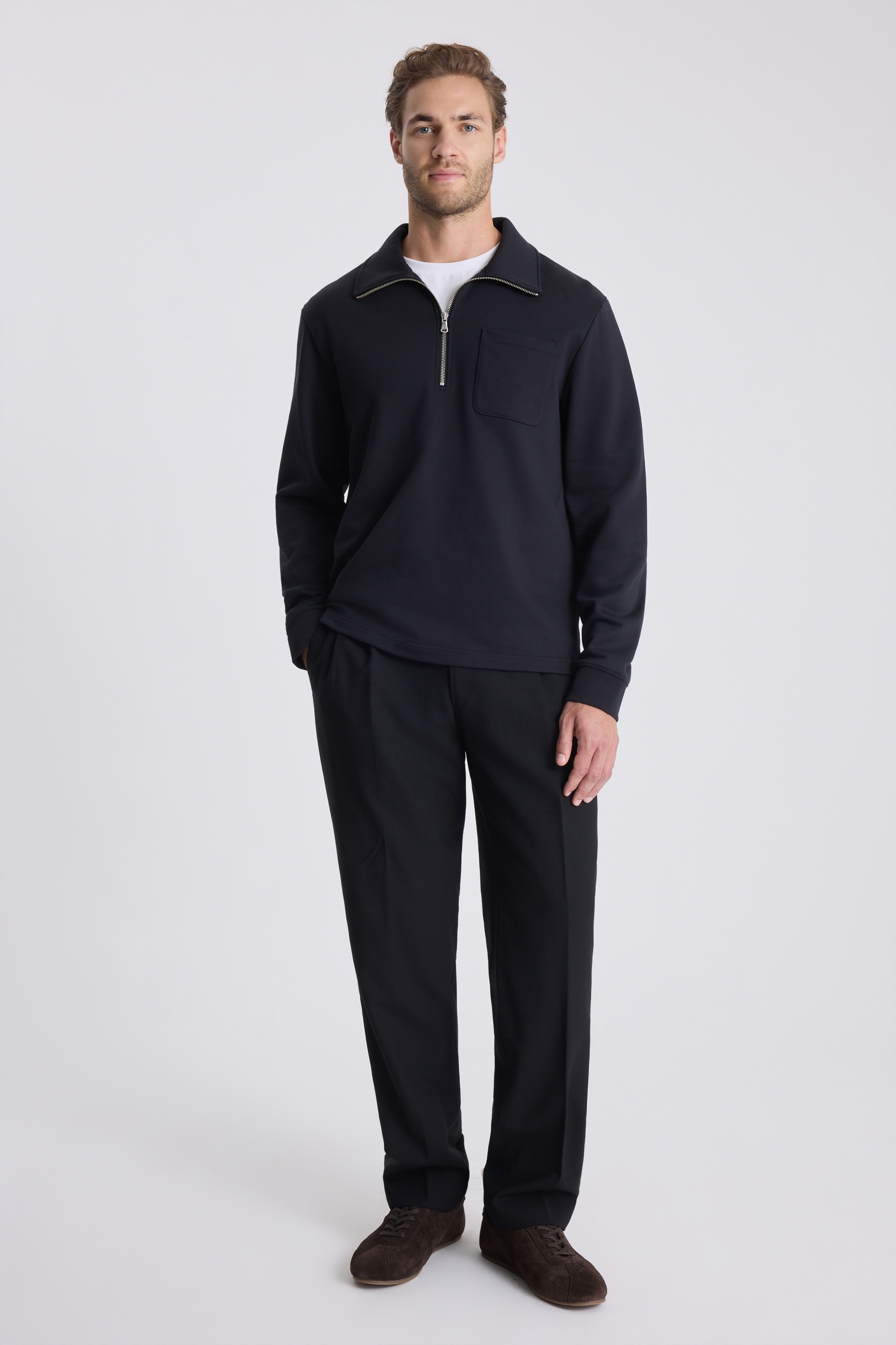 Black Quarter Zip Sweatshirt