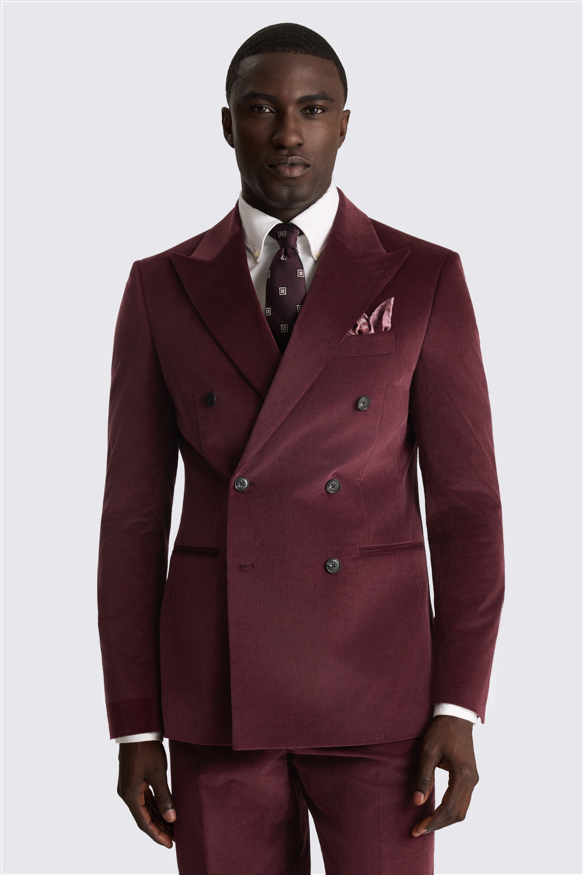 Tailored Fit Mulberry Cord Suit Jacket