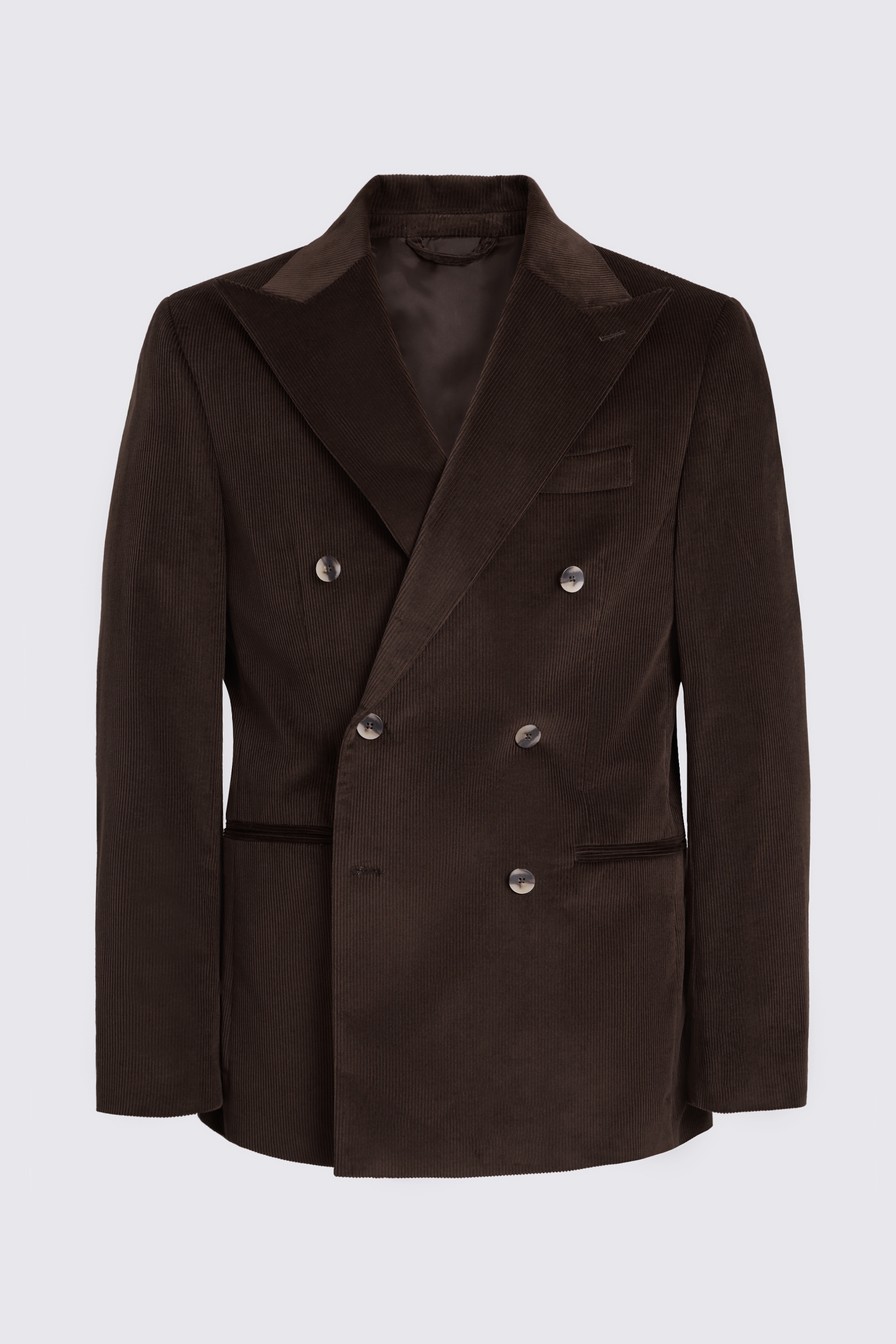 Tailored Fit Dark Brown Cord Suit Jacket