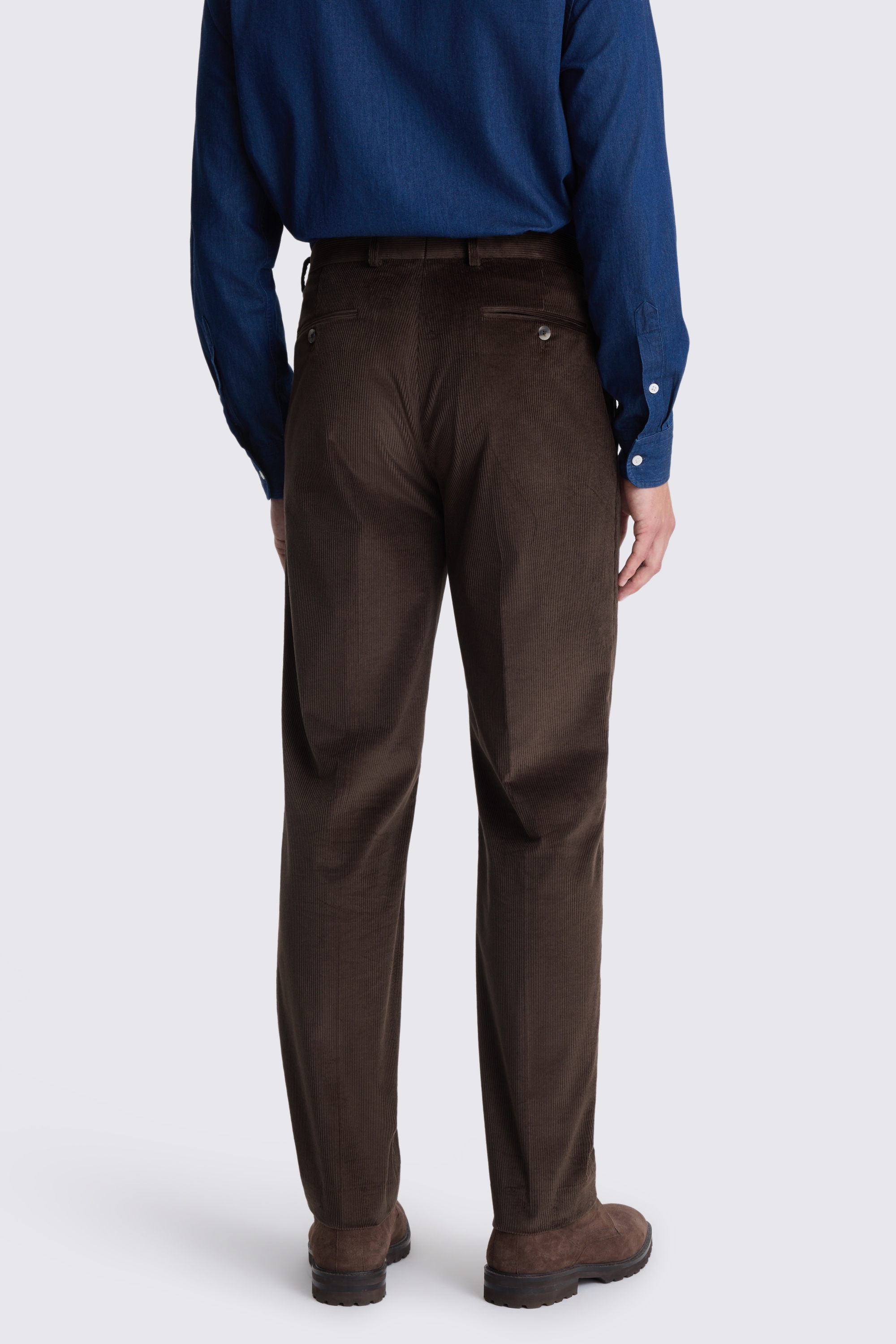 Tailored Fit Dark Brown Cord Trousers