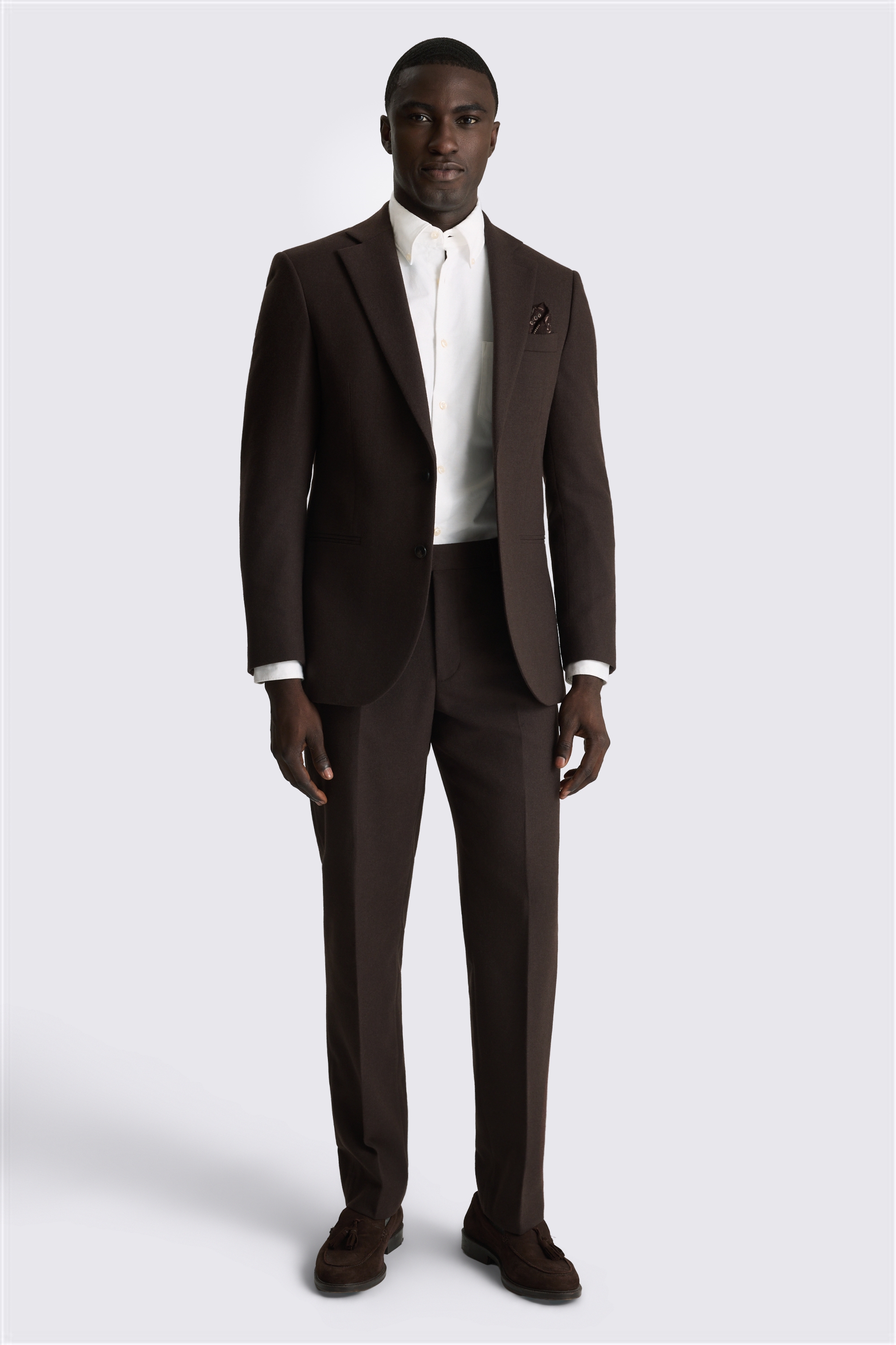 Tailored Fit Dark Brown Tweed Suit