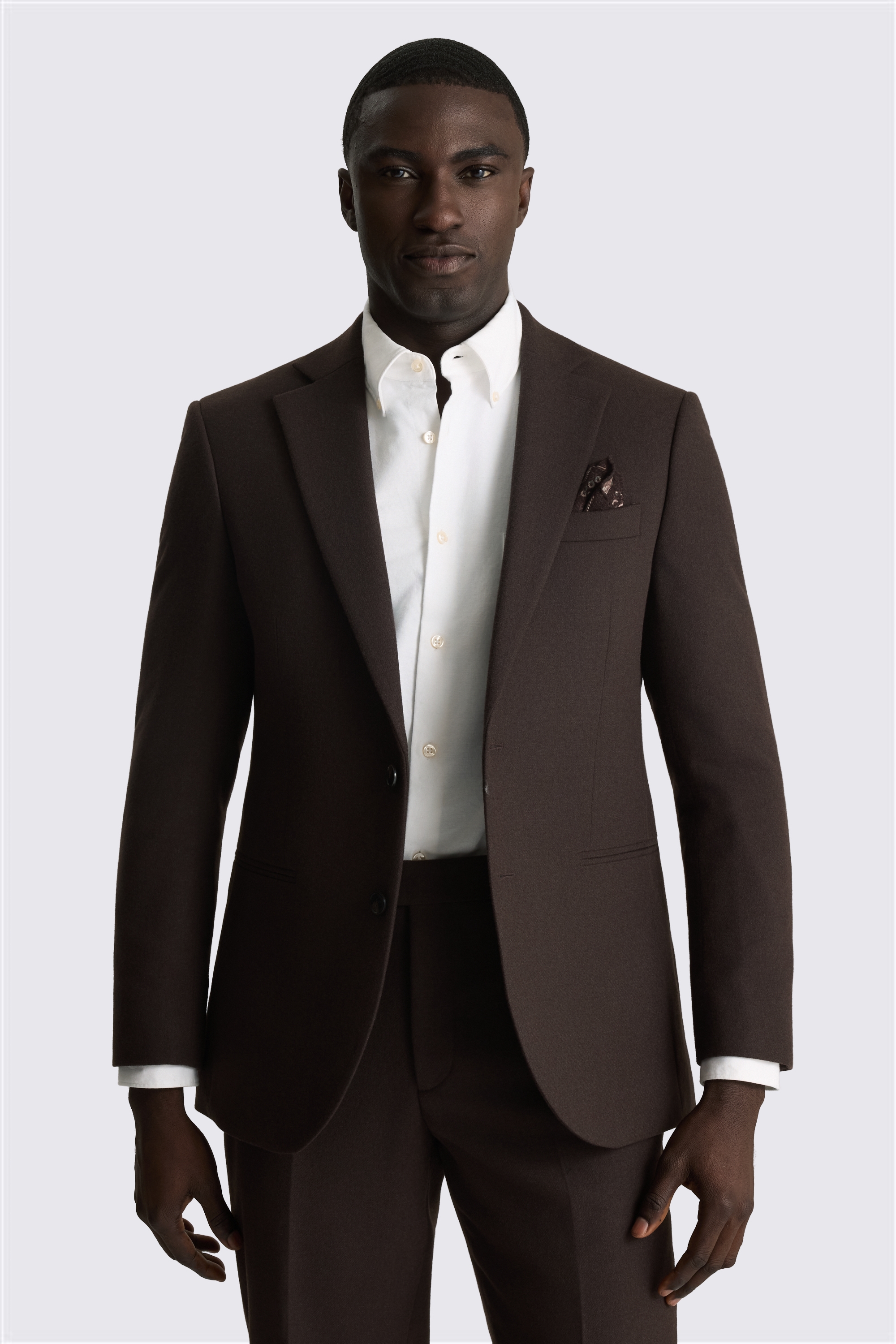 Tailored Fit Dark Brown Tweed Suit