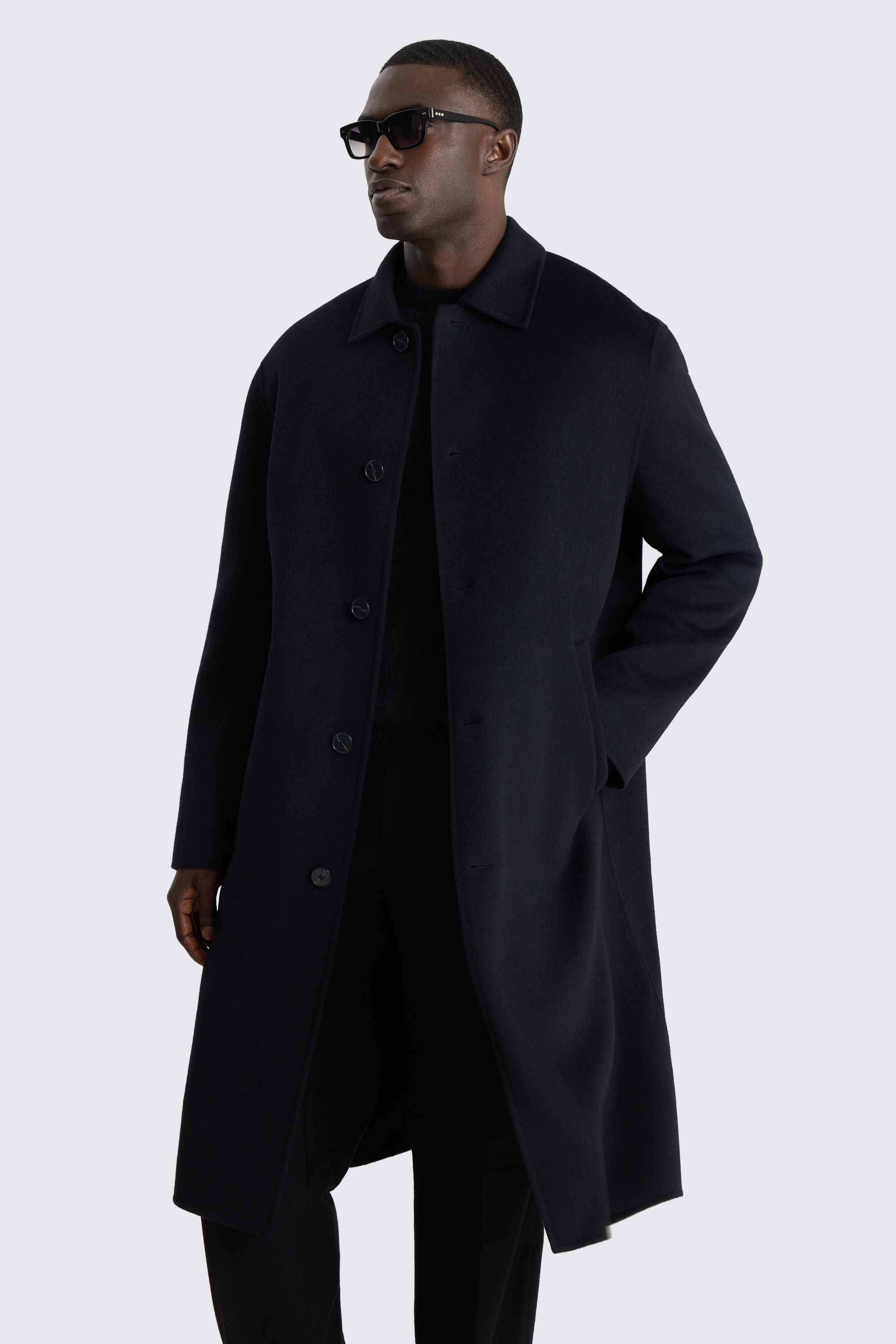 Black Double Faced Long Coat 