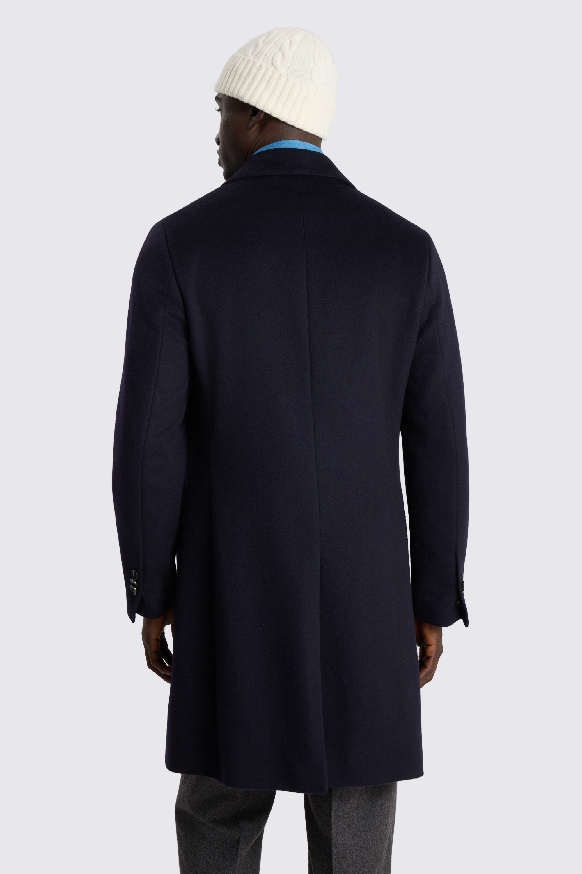Navy DB Long Coat