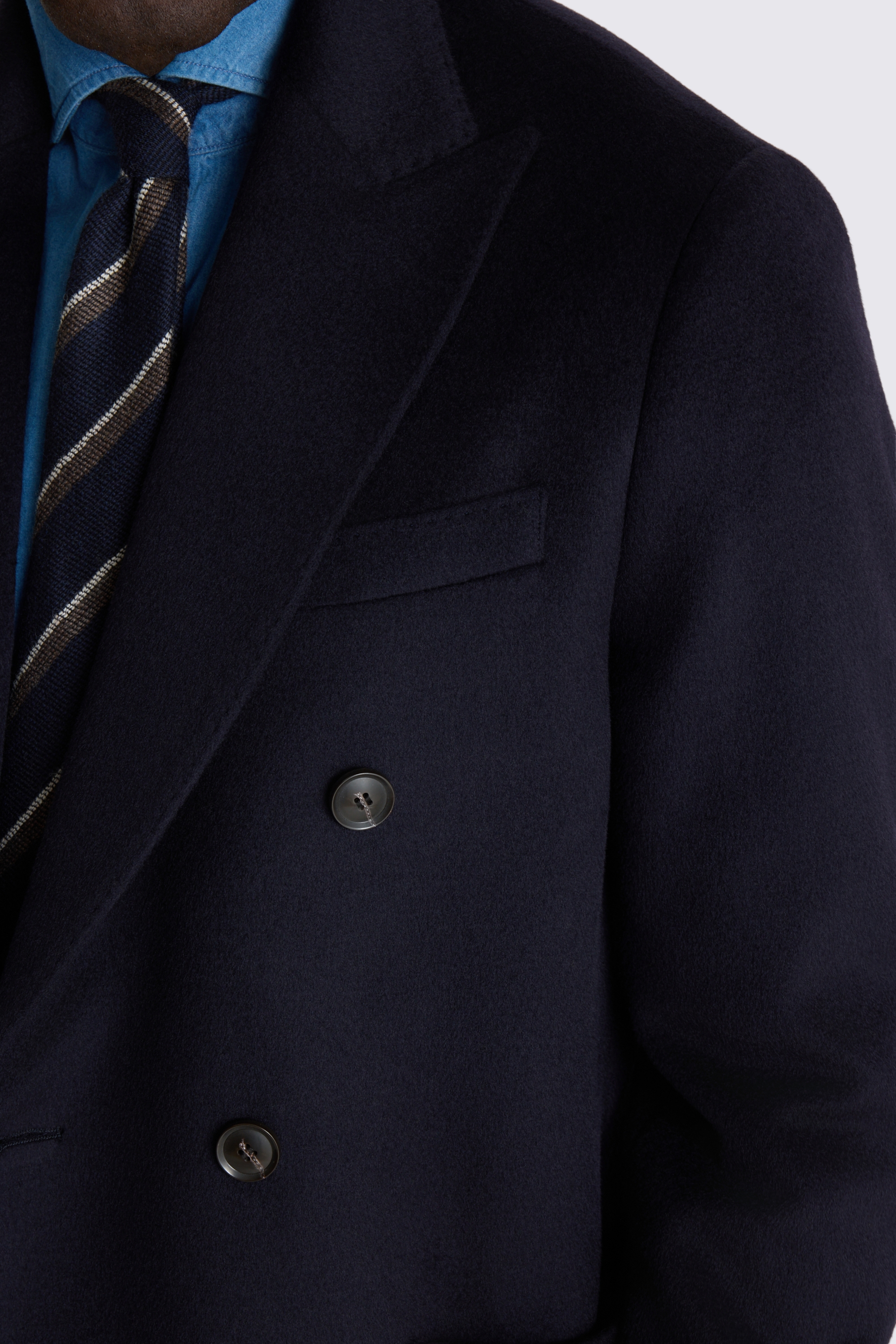 Navy DB Long Coat
