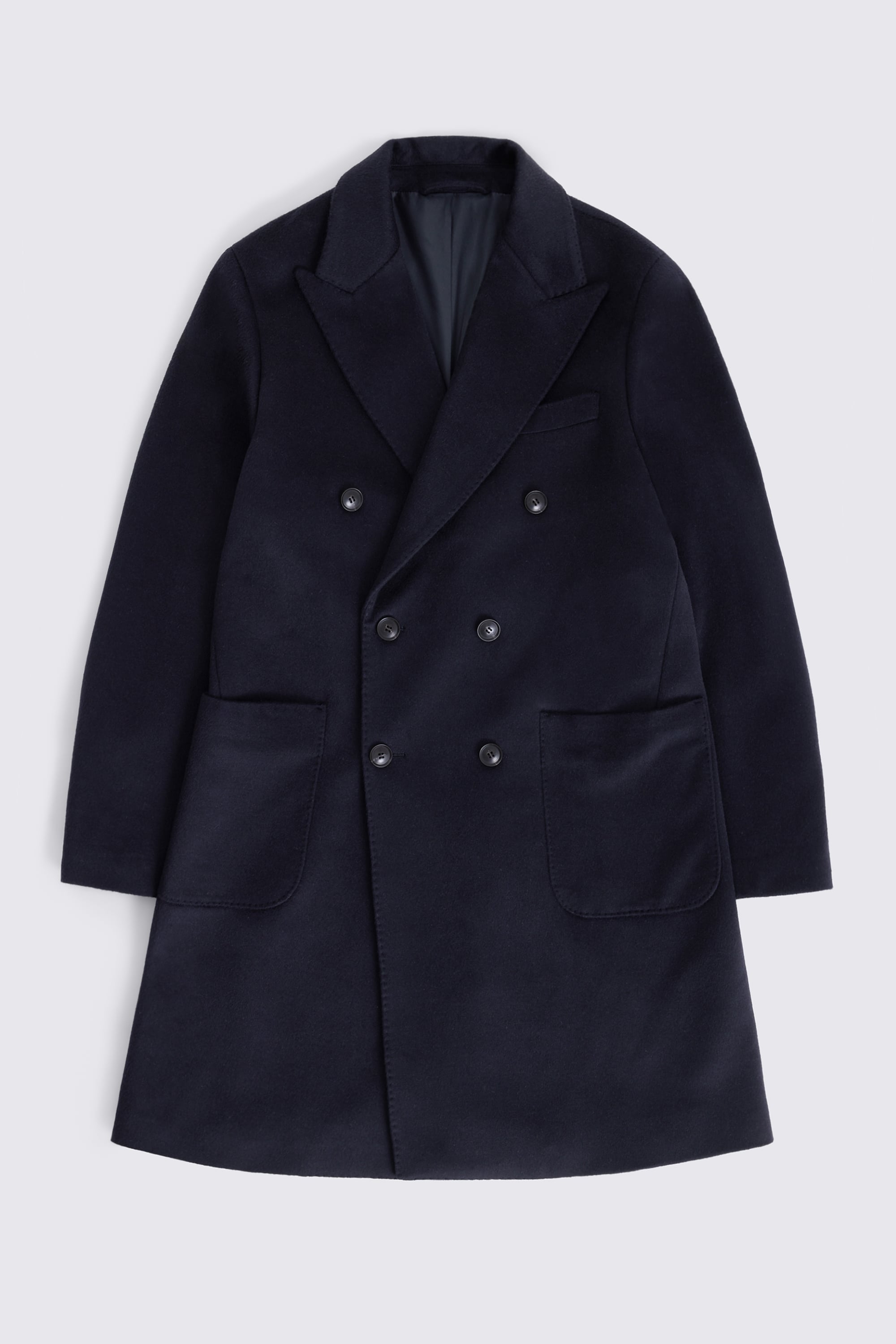 Navy Wool Long Coat