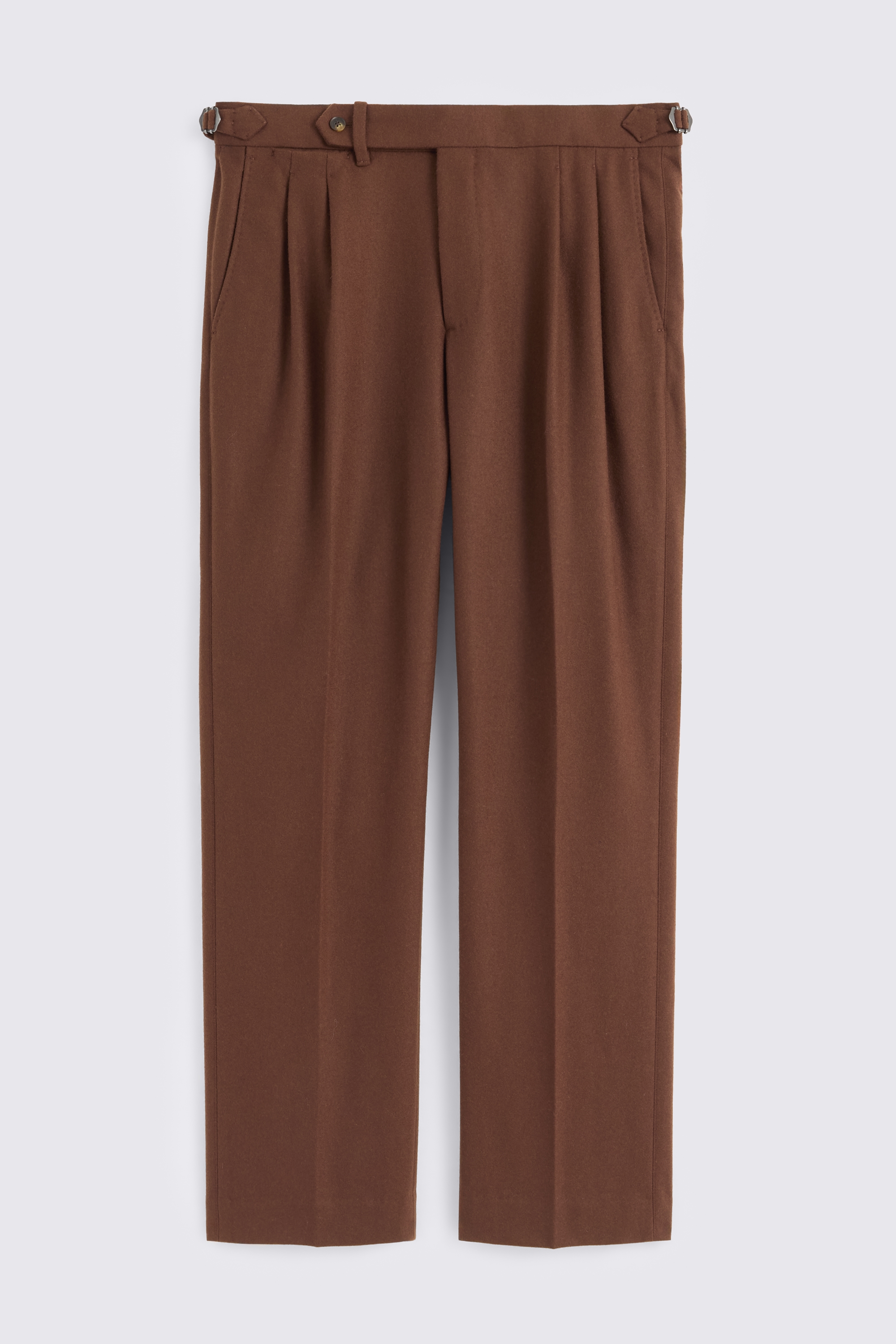 Dark Chesnut Pleated Trousers