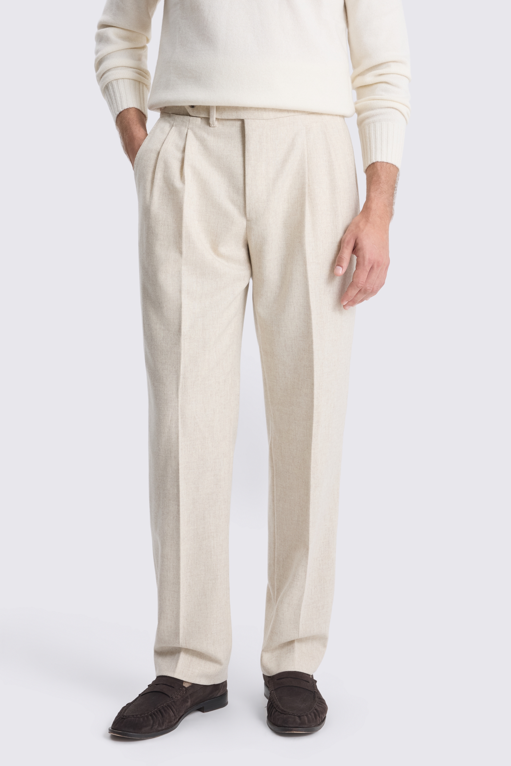 Neutral Pleated Trousers