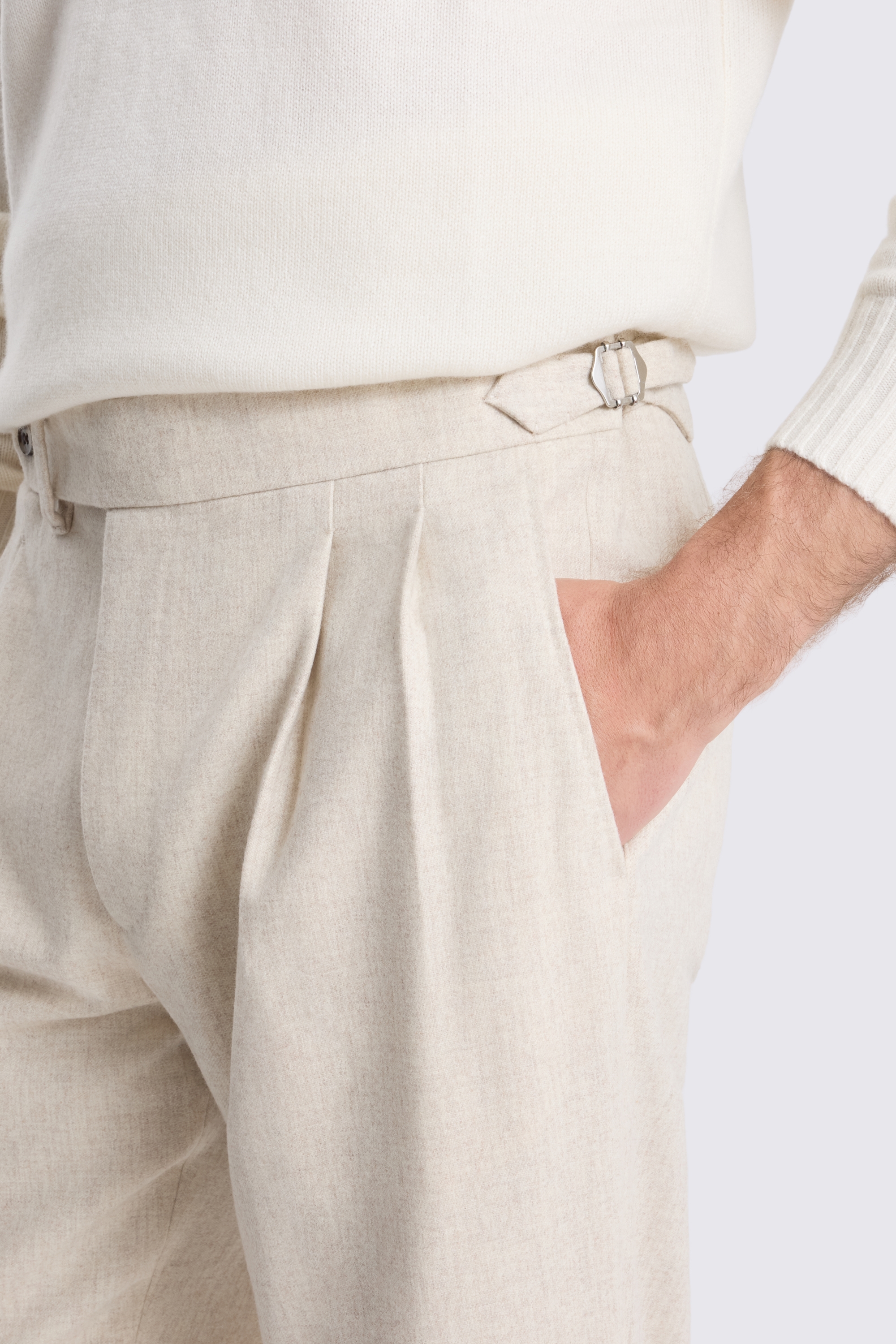 Neutral Pleated Trousers