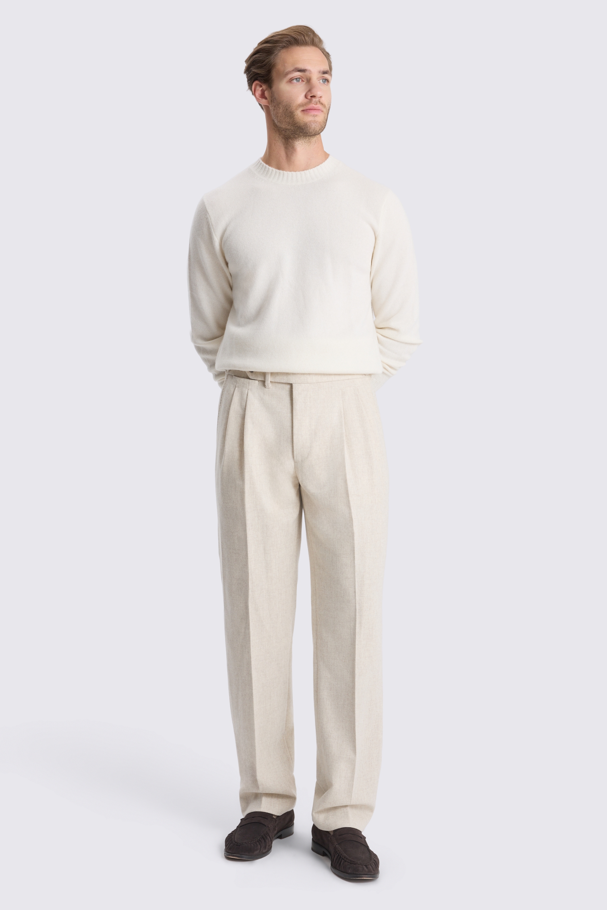 Neutral Pleated Trousers