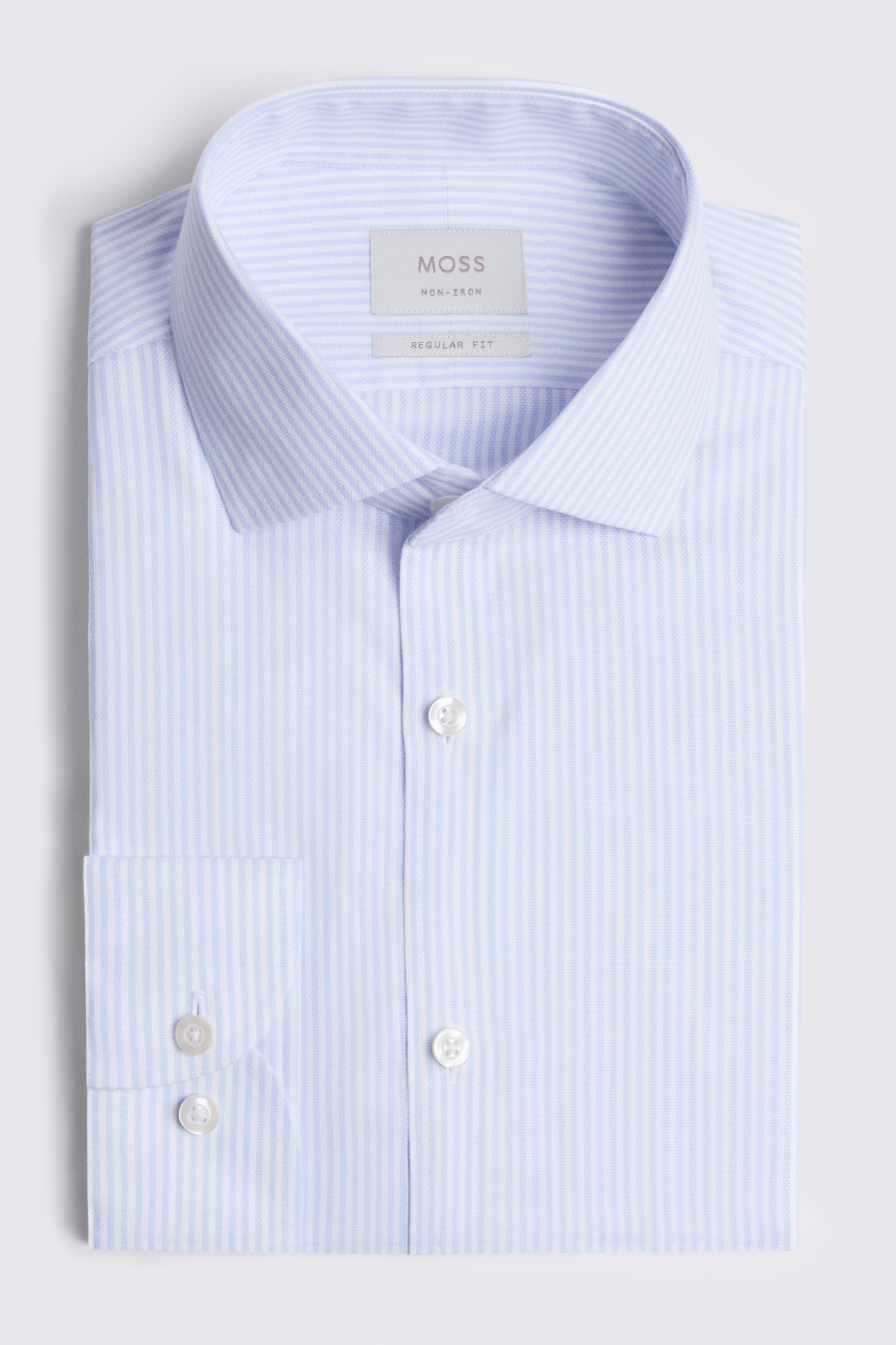 Tailored Fit Sky Stripe Narrow Non Iron Shirt