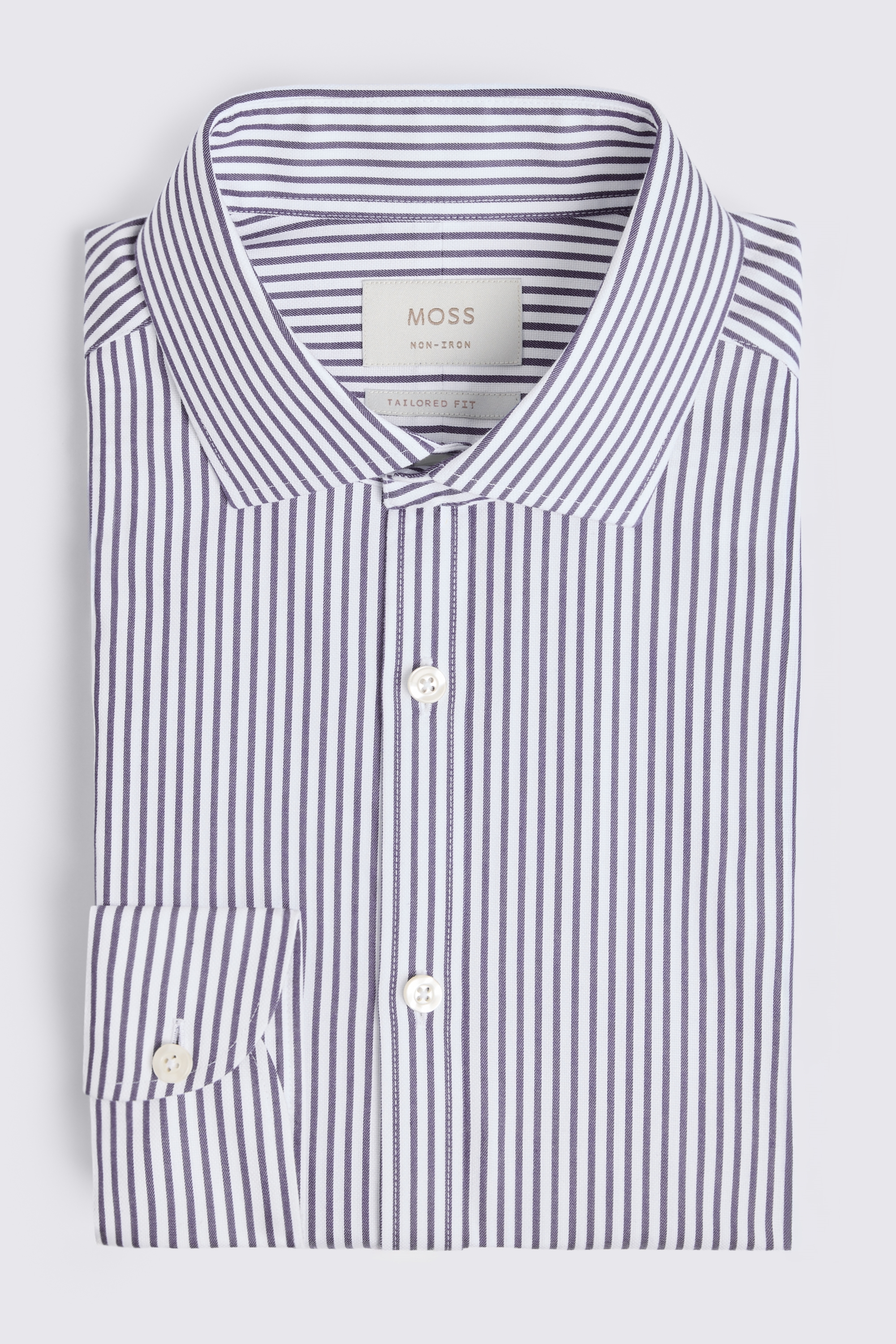 Tailored Fit Navy Stripe Non Iron Shirt