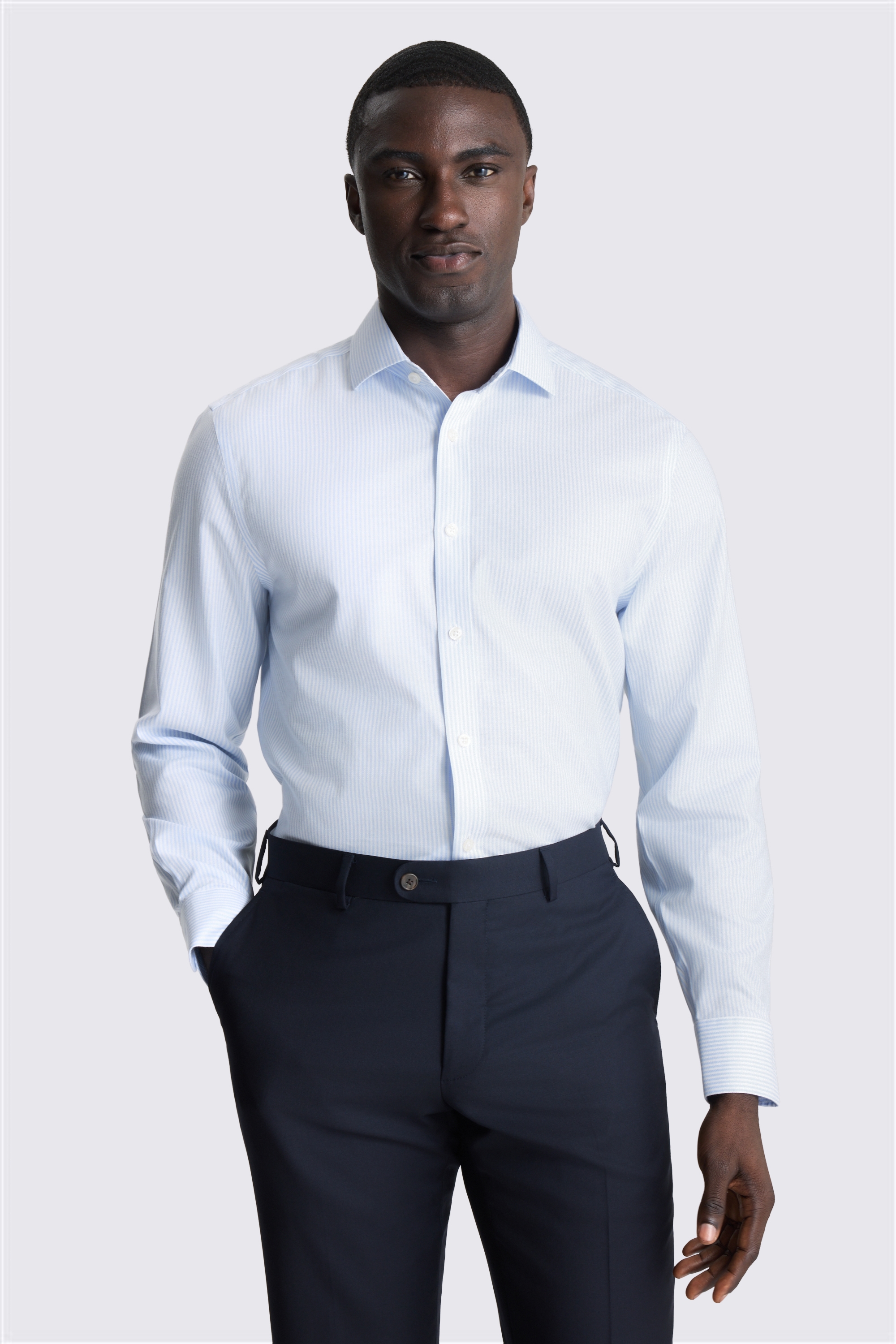 Regular Fit Sky Stripe Non Iron Shirt