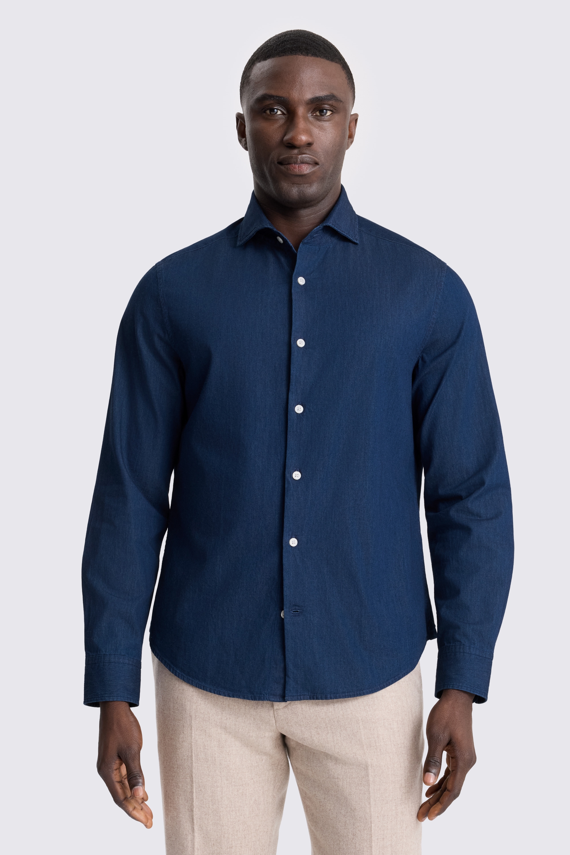 Dark Blue Denim Shirt