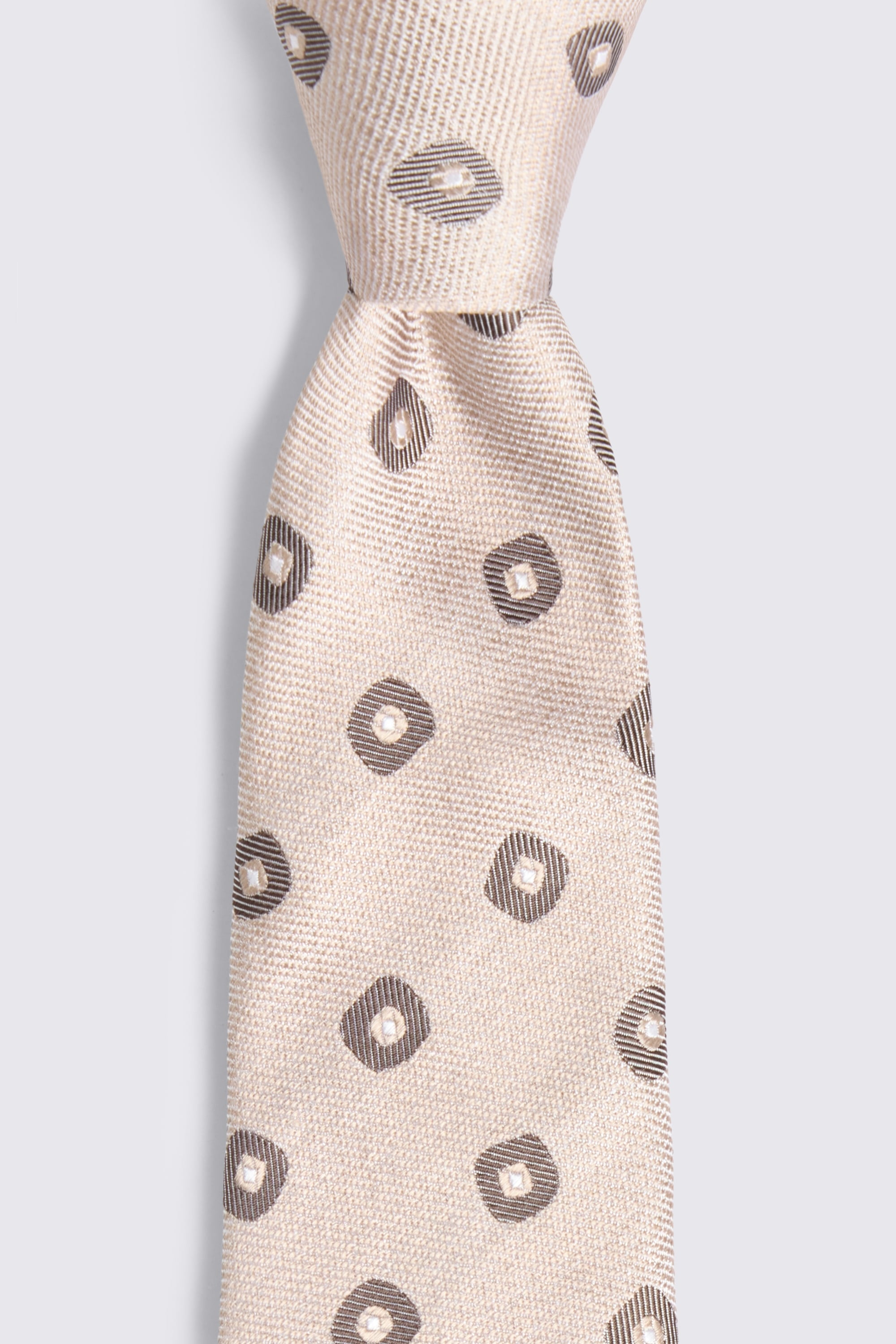 Neutral Silk Square Geo Tie