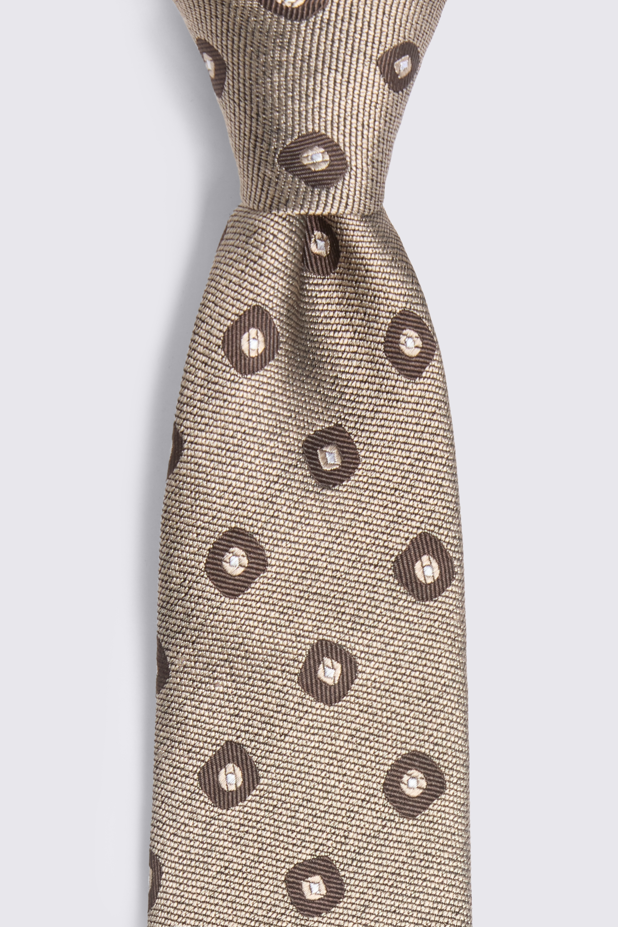 Dark Neutral Silk Square Geo Tie