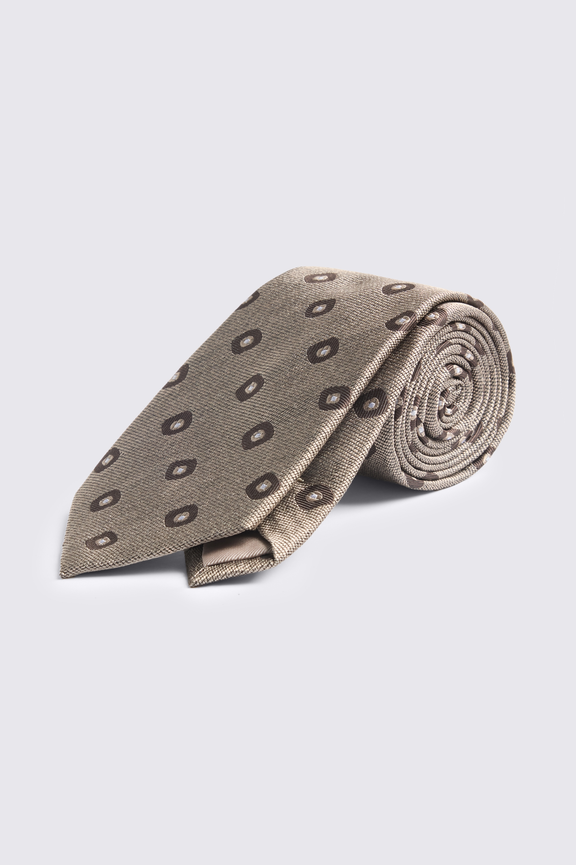 Dark Neutral Silk Square Geo Tie