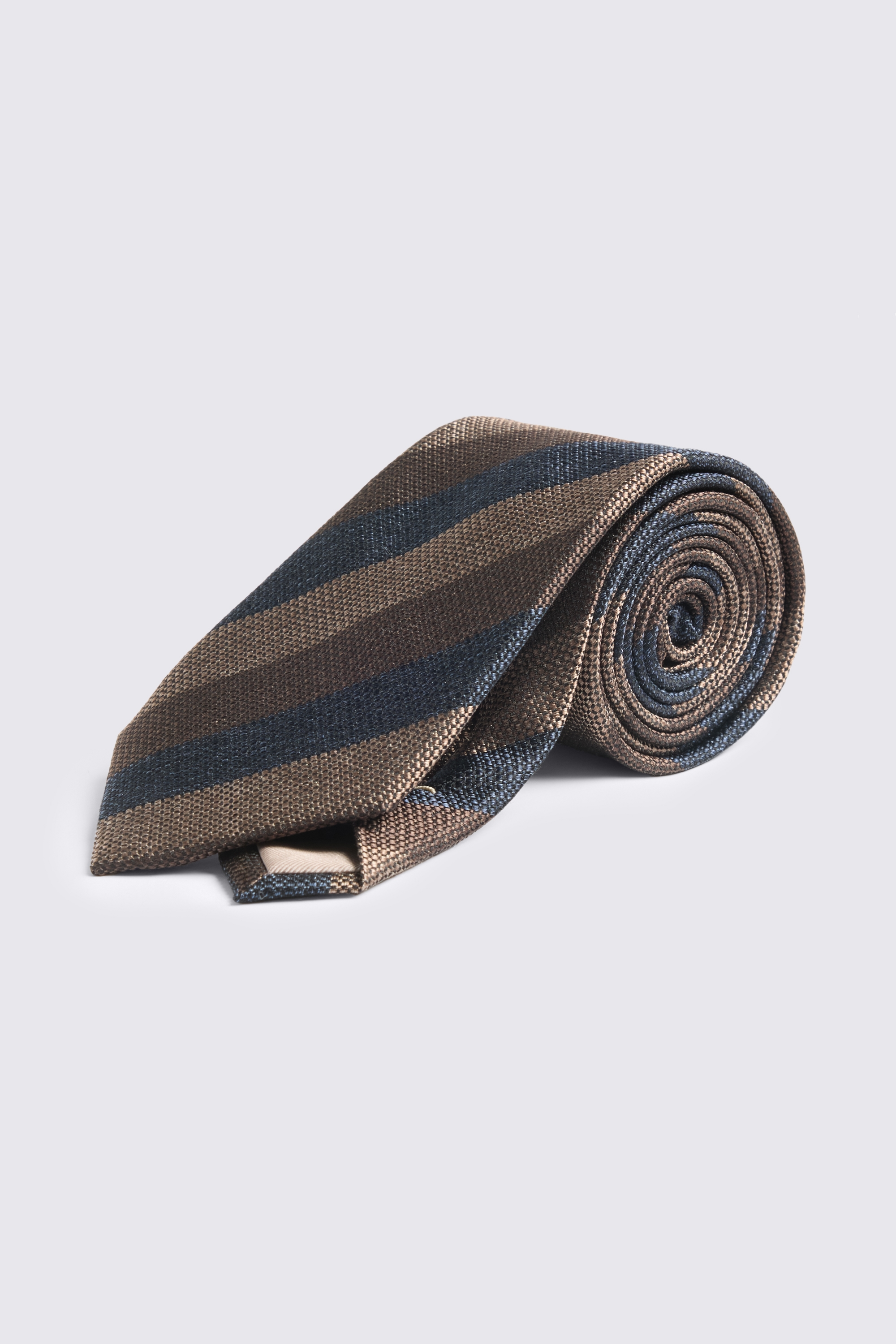 Brown Silk Stripe Tie