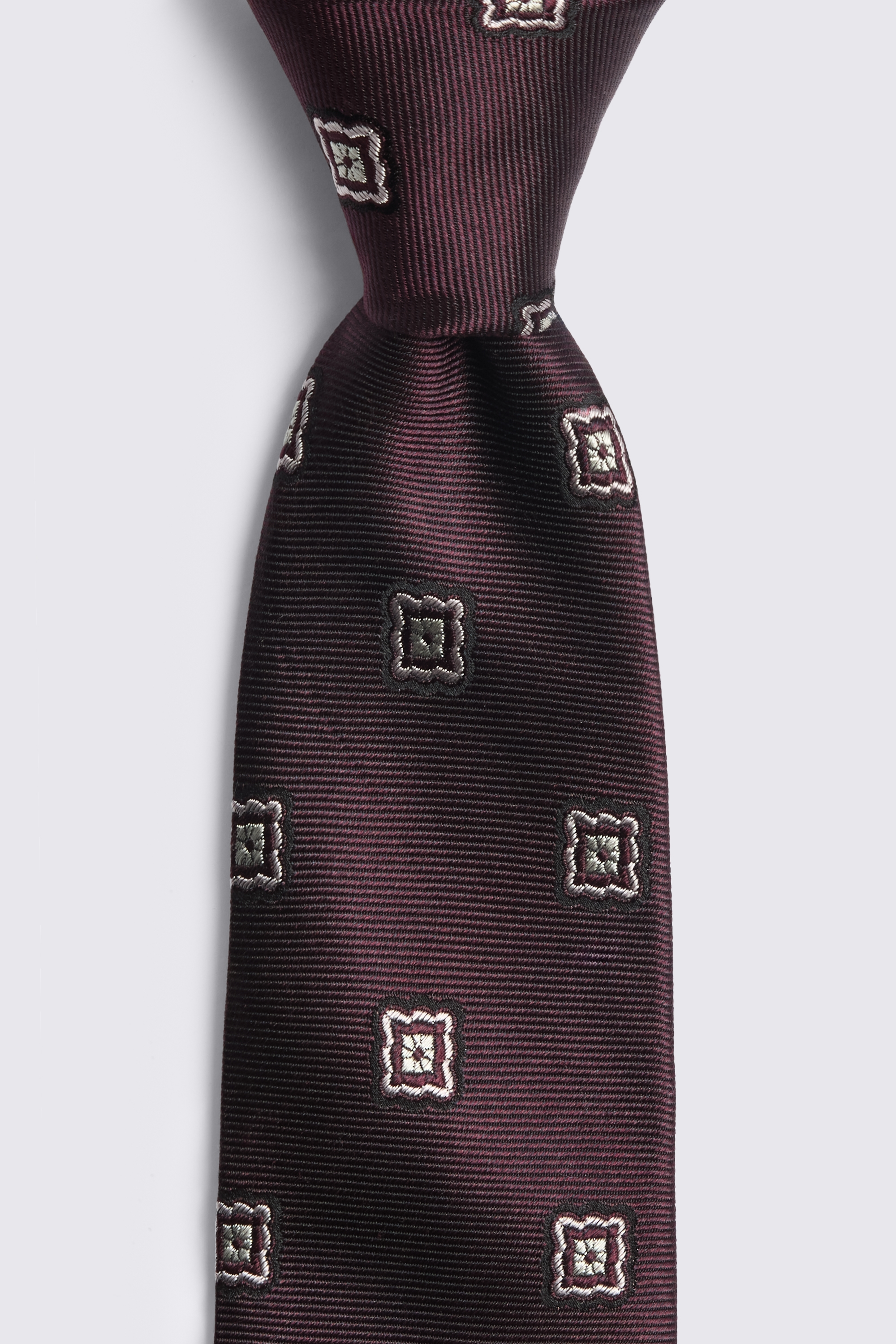 Burgundy Silk Medallion Tie