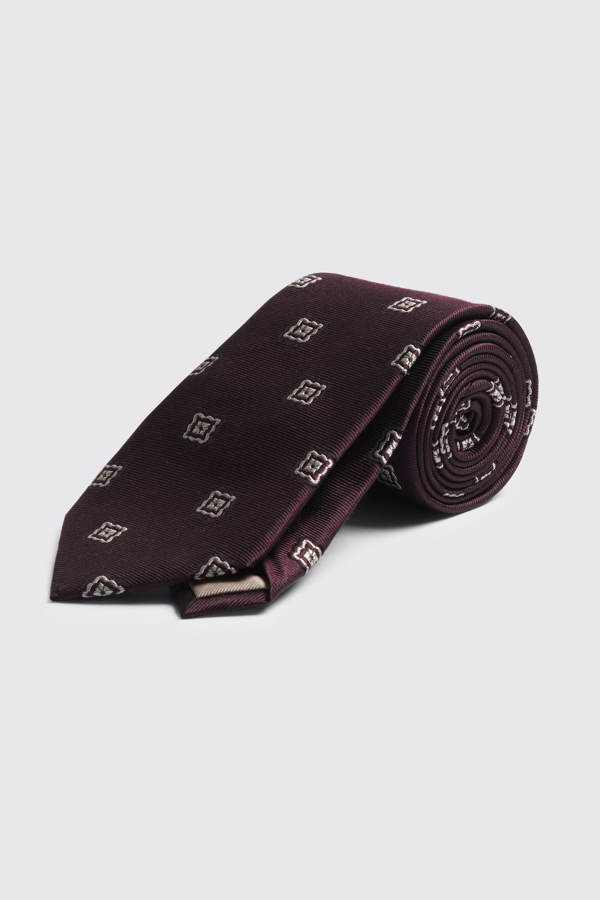 Burgundy Silk Medallion Tie